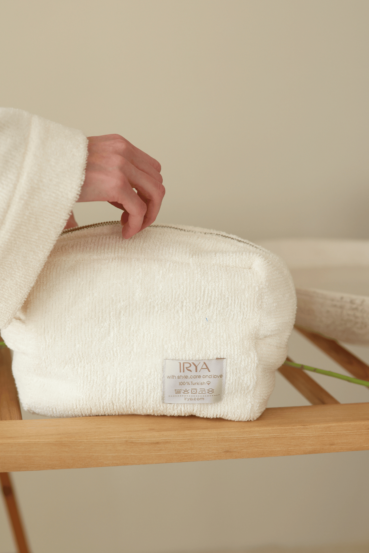 Solena %100 Pamuk Havlu Bakım Çantası Ekru