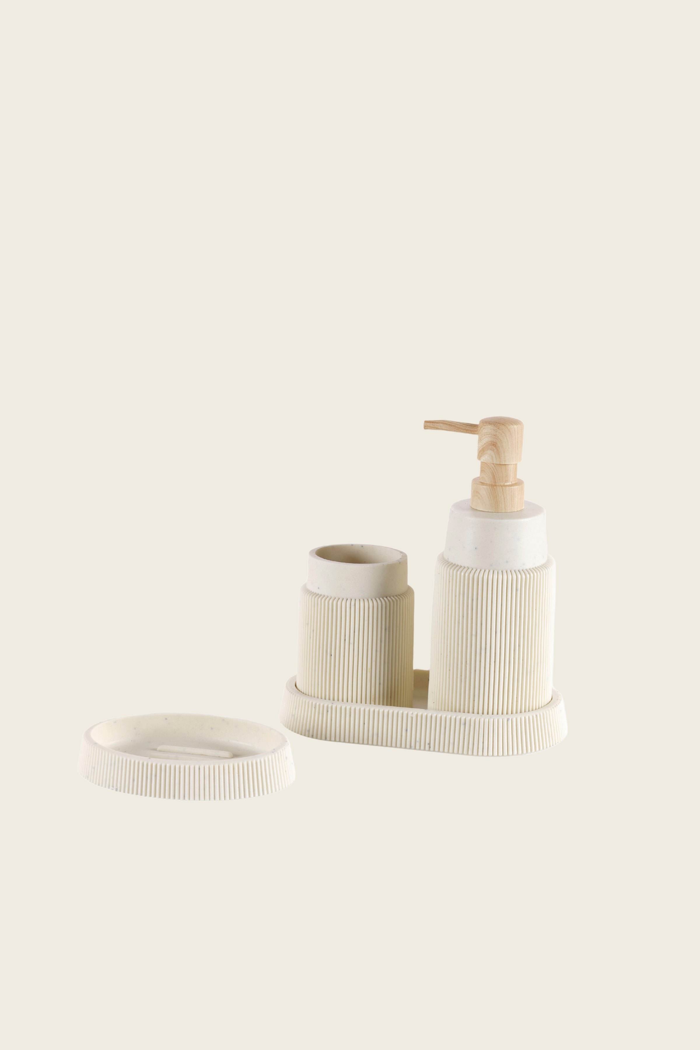 Earth 4-Piece Bathroom Set Beige