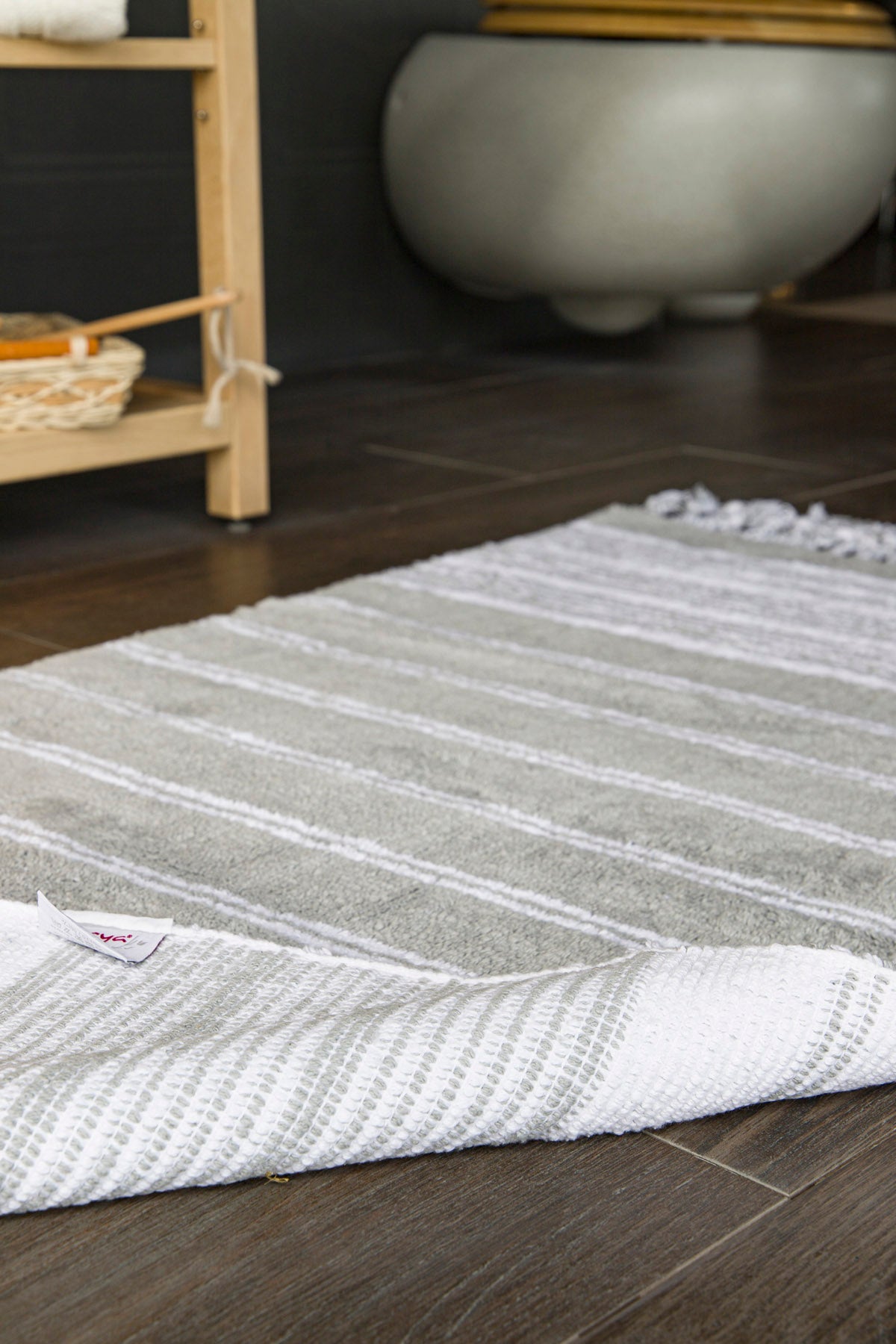 Martil 2’li Takım Banyo Paspası %100 Pamuk 40x60 + 60x90 Gri