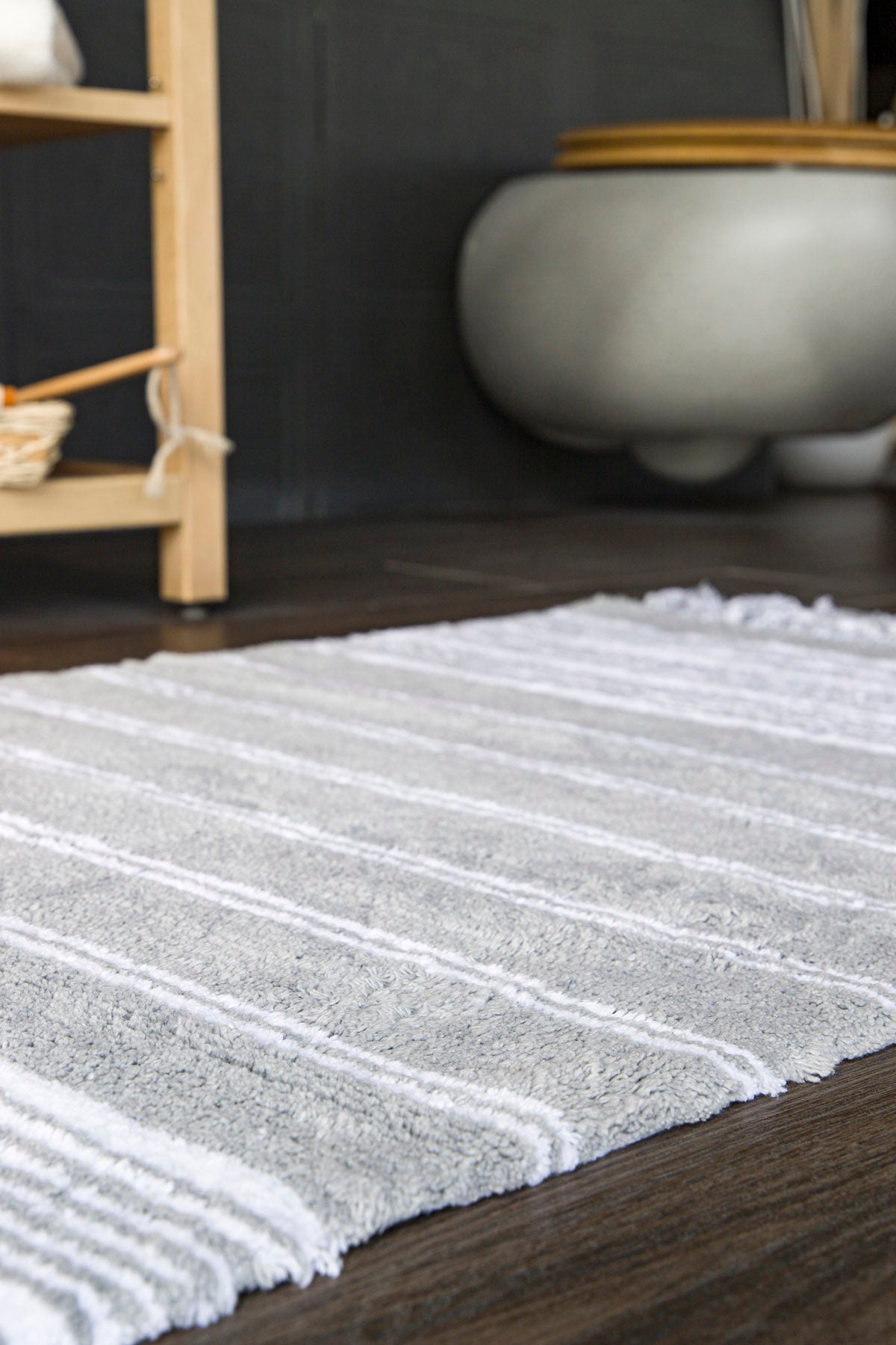 Martil 2 Piece Bath Mat Set 100% Cotton 40x60 + 60x90 Gray