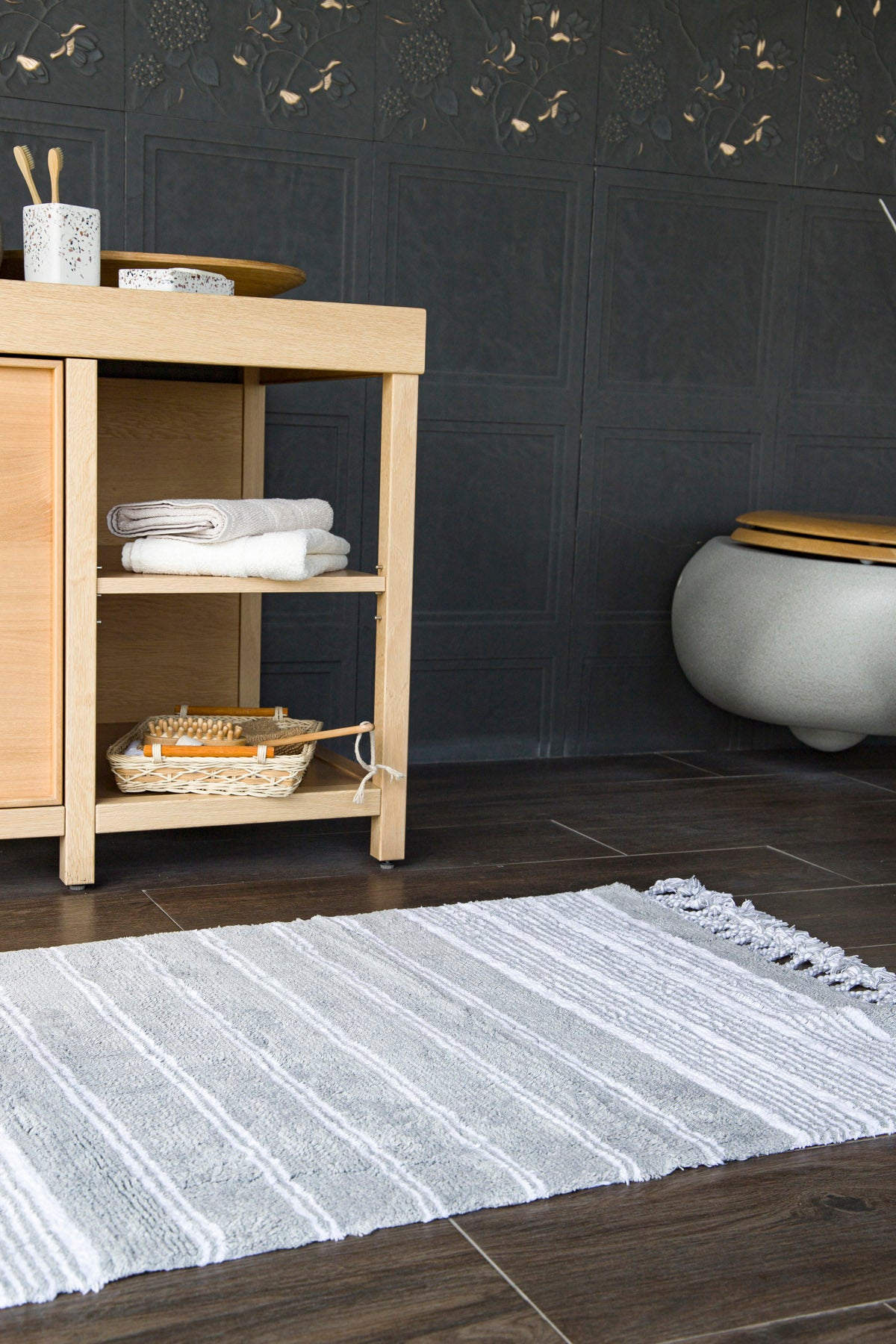 Martil Single Bath Mat 100% Cotton 70x110 Gray