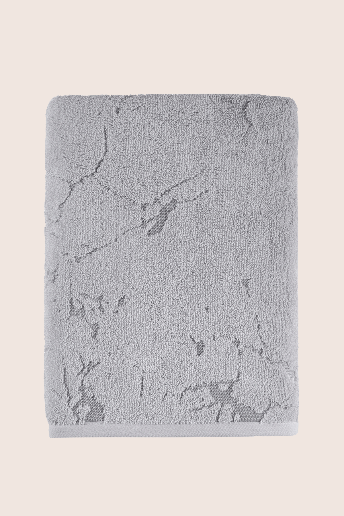 Marble %100 Pamuk Jakarlı Banyo Havlusu 70x140 cm Gri