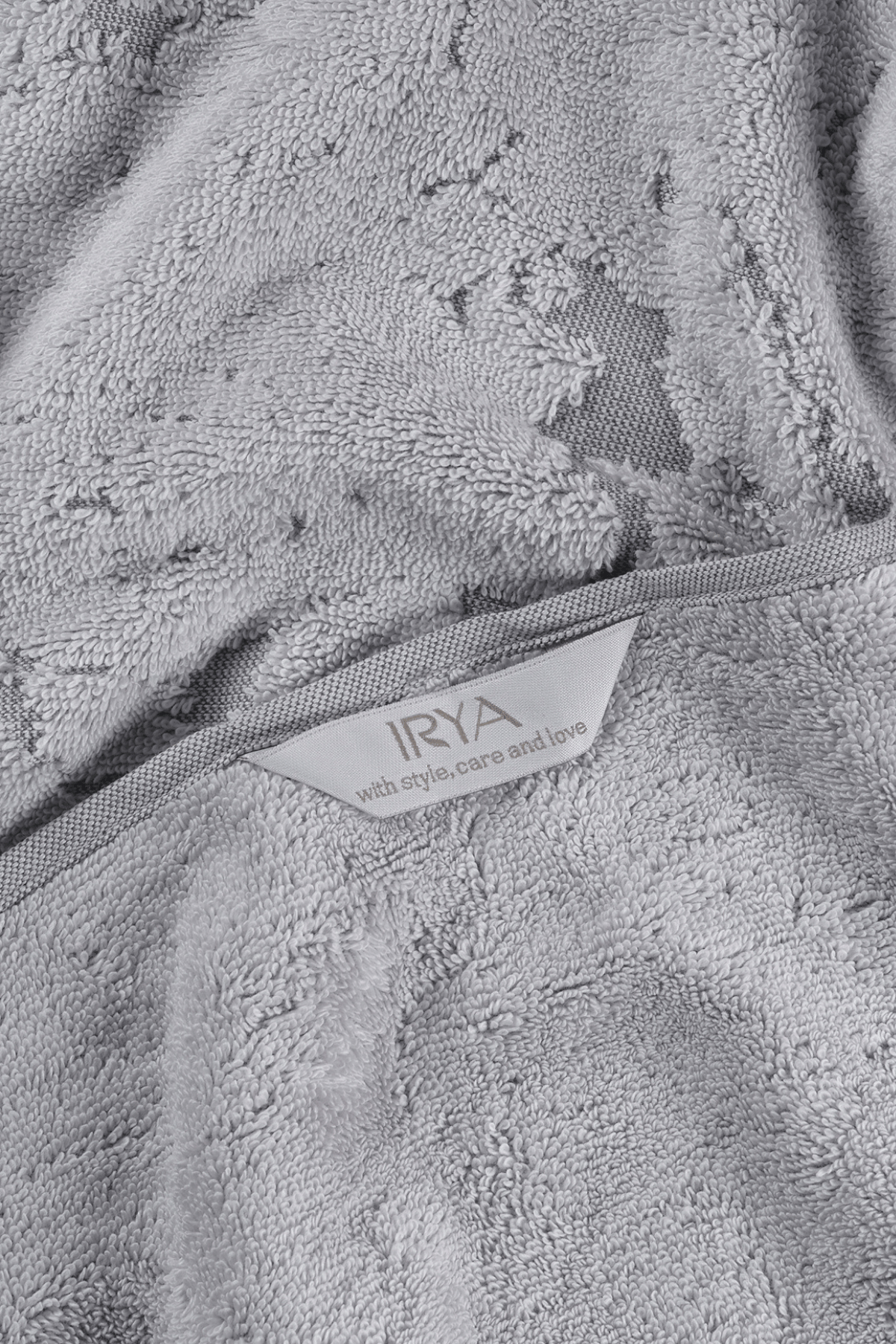 Marble %100 Pamuk Jakarlı Banyo Havlusu 70x140 cm Gri