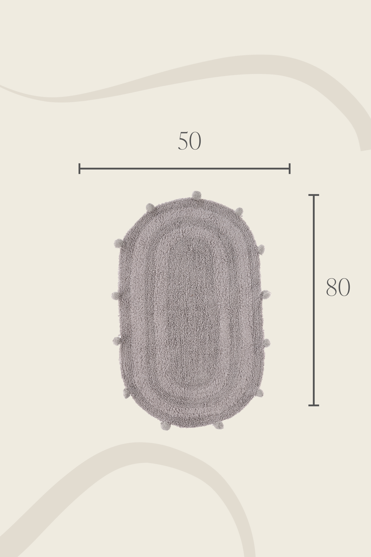 Lampetie | Eris Tekli Banyo Paspası 50x80 Gri