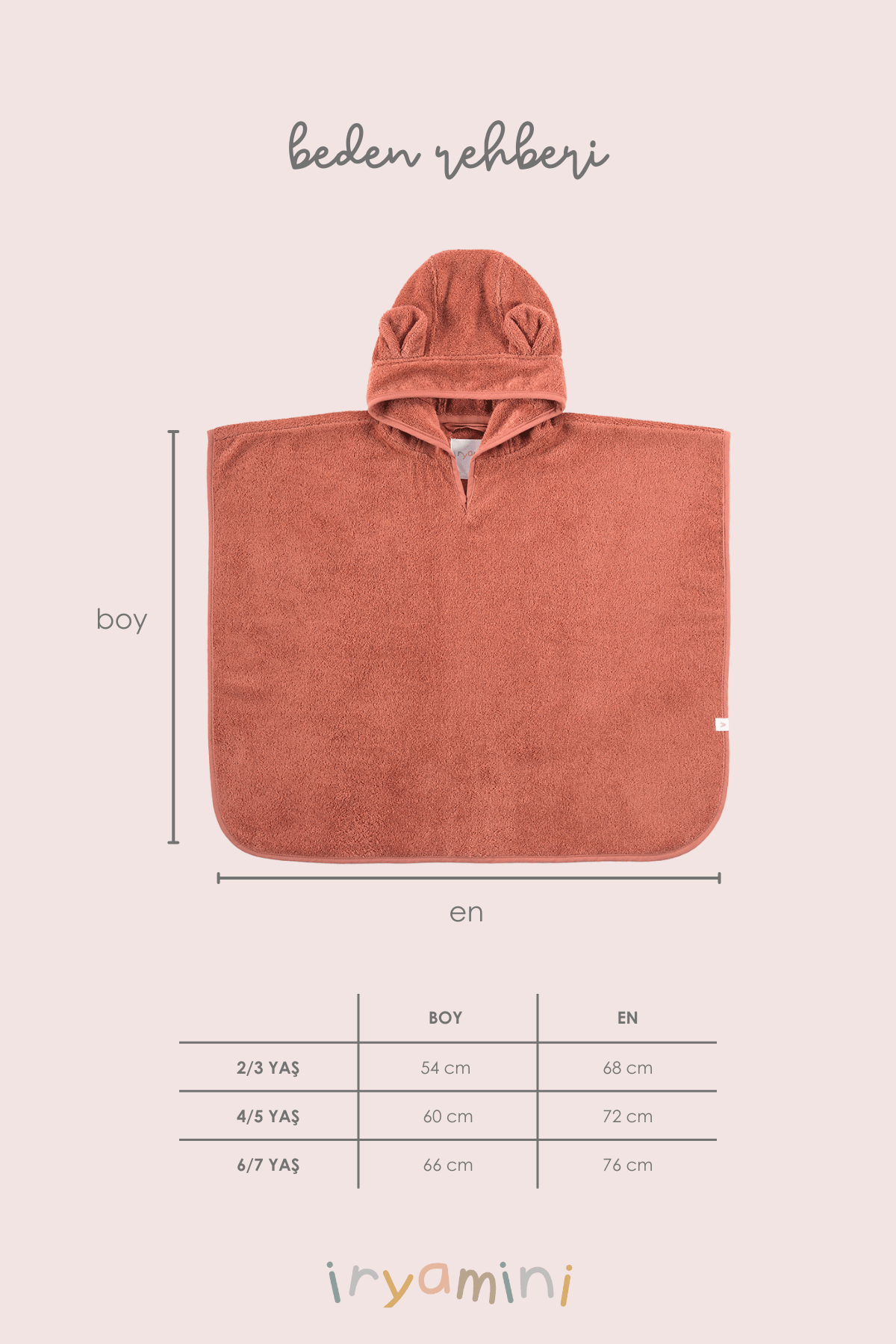 Tiny Bear Organic Cotton Kids Poncho Tile