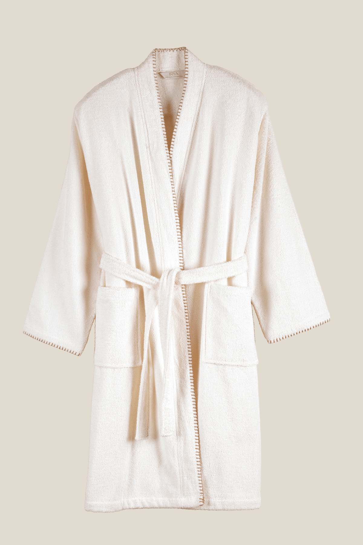 Shadow %100 Pamuk Kadın Bornoz Ekru