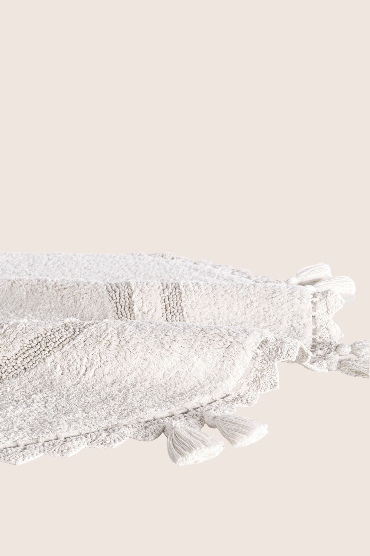 Olivid Yuvarlak Banyo Paspası %100 Pamuk 100x100 Ekru