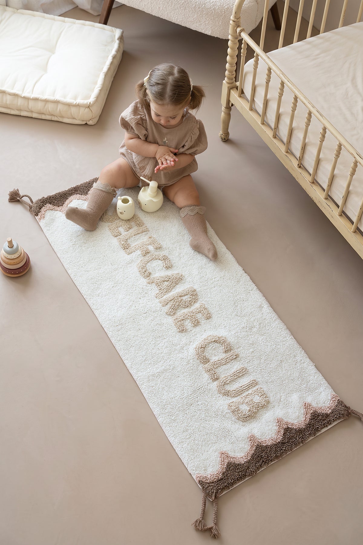 Selfcare Club Tekli %100 Pamuk Pamuk Banyo Paspası 50x120 Cm Kum Beji/Brownie Kahve