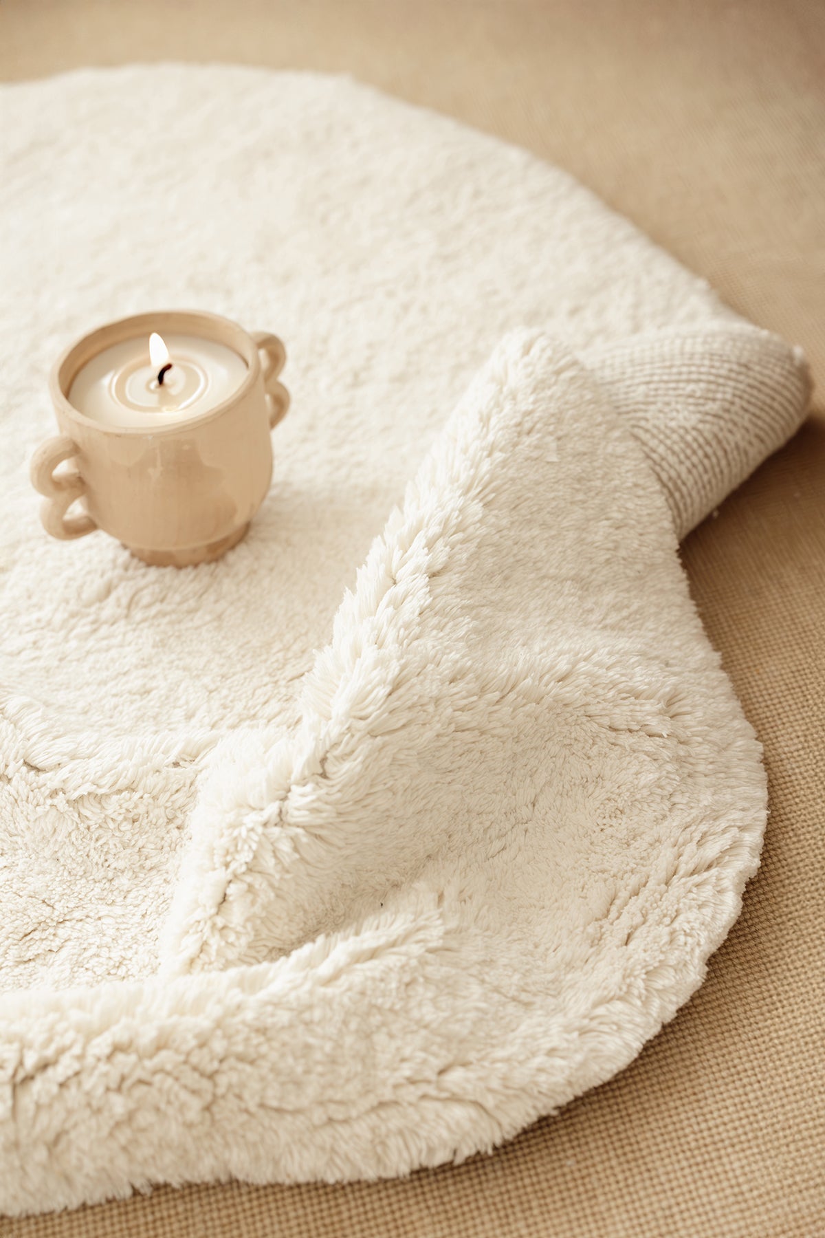 Sedef Tekli Banyo Paspası Bambu 90x110 Ekru