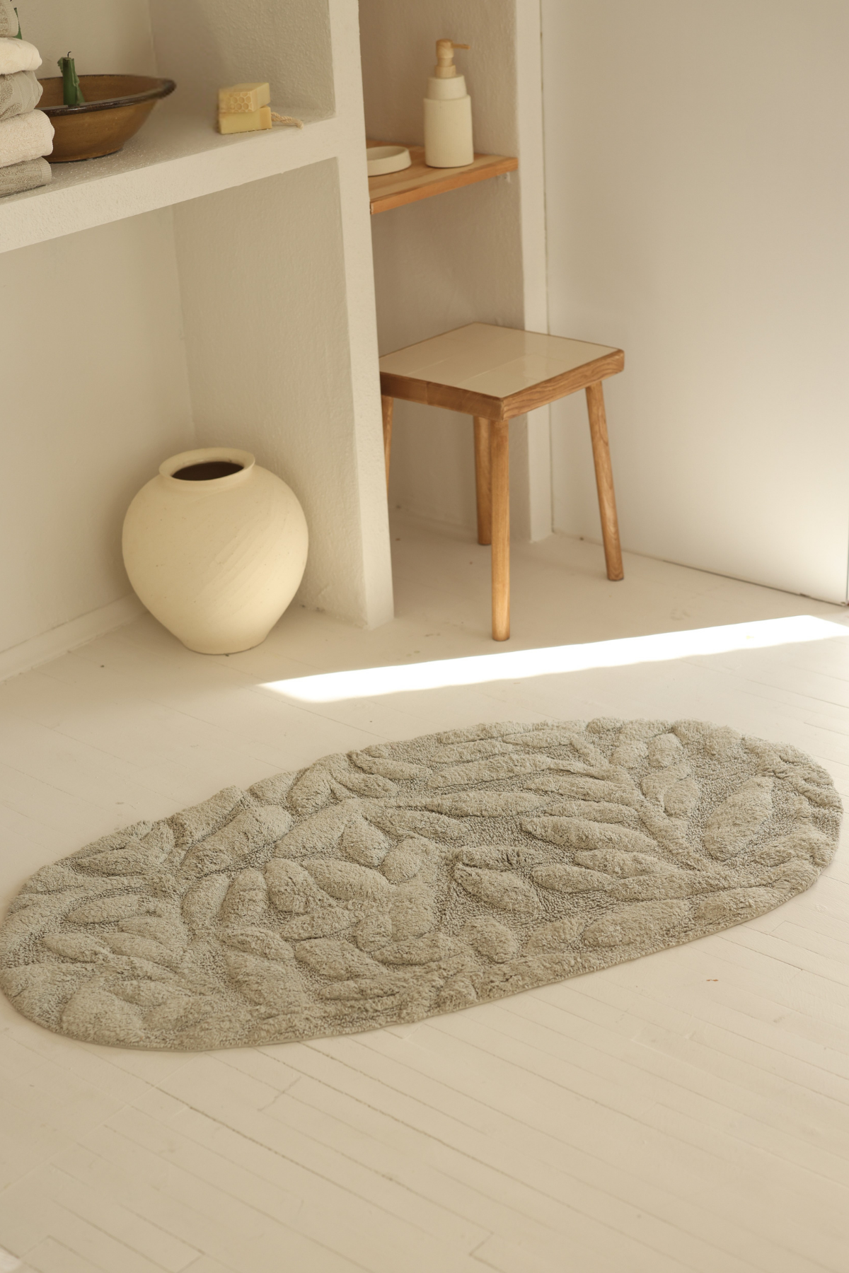 Allesi Tekli Banyo Paspası %100 Pamuk 65x115 Yeşil