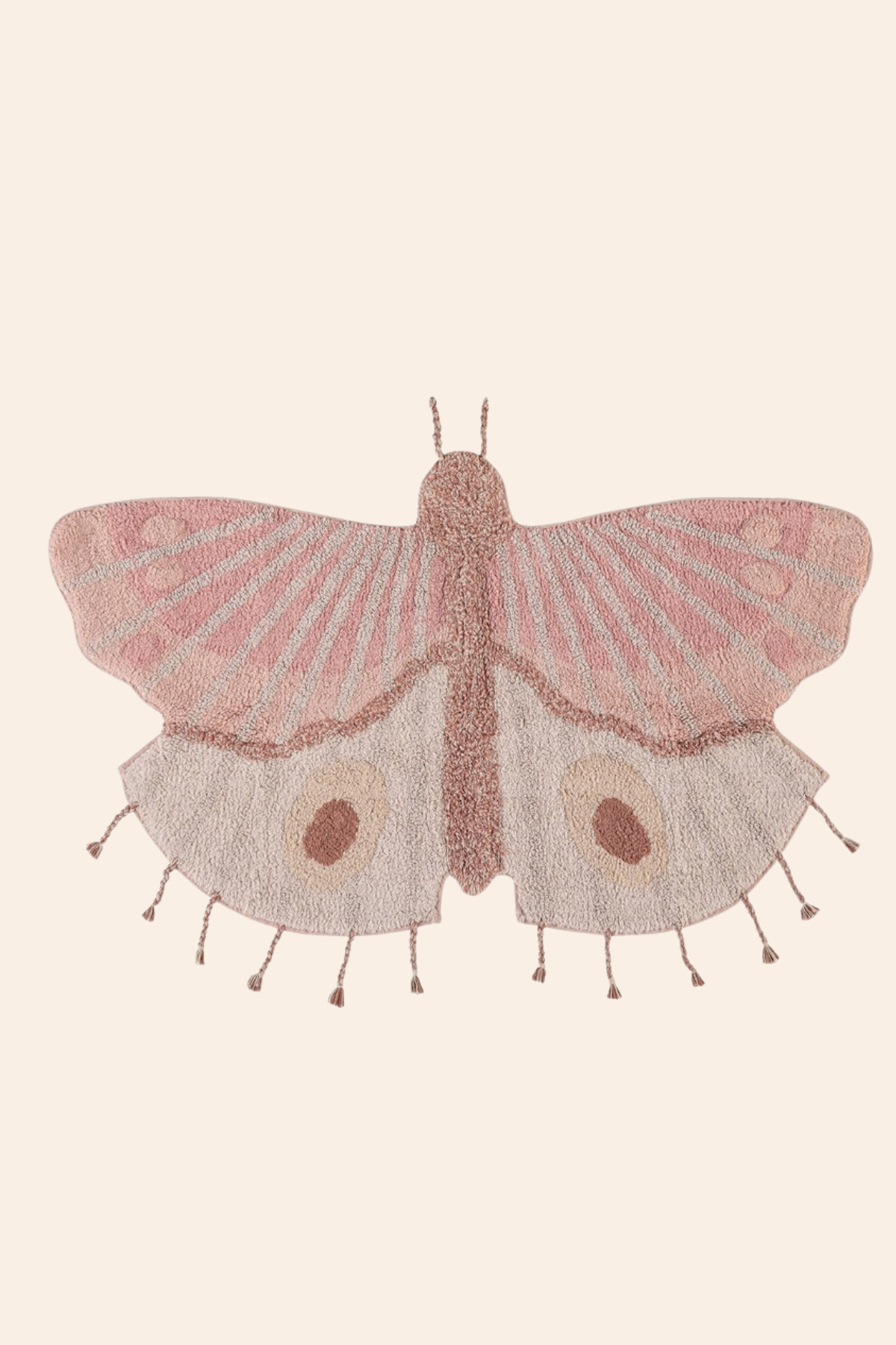 Butterfly Tekli %100 Pamuk Çocuk Odası Halısı 70x120 Cm Soft Pembe