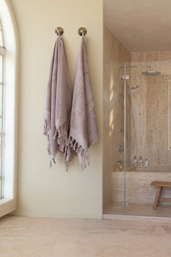 Bodrum %100 Pamuk 2'li Banyo Havlu Seti 80x150 cm Dusty Lilac
