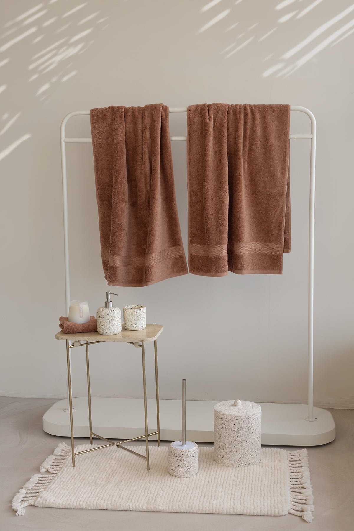 Mısır %100 Mısır Pamuğu Havlu Seti Copper Rose
