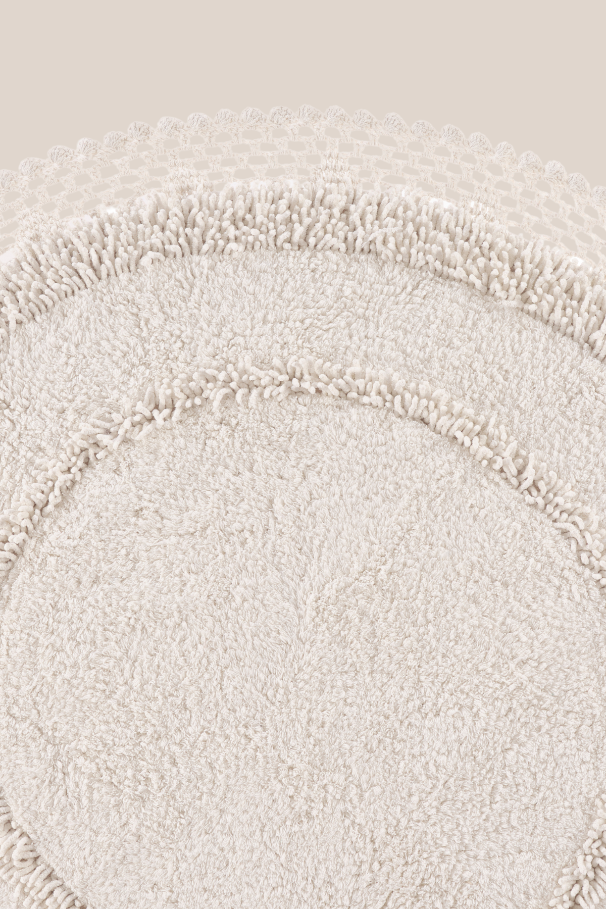 Moon Round Bath Mat 100% Cotton 120x120 Ecru