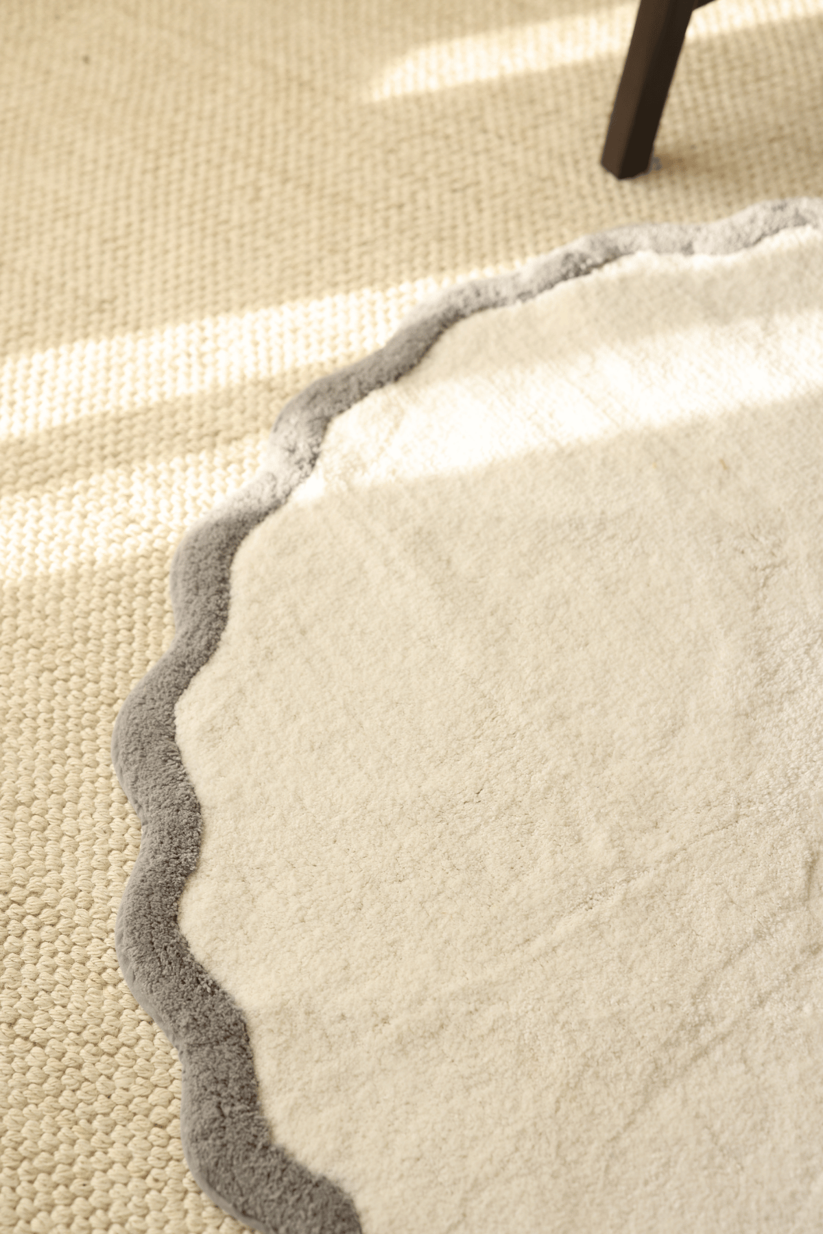 Scallop Yuvarlak Banyo Paspası Bambu 90x90 Gri