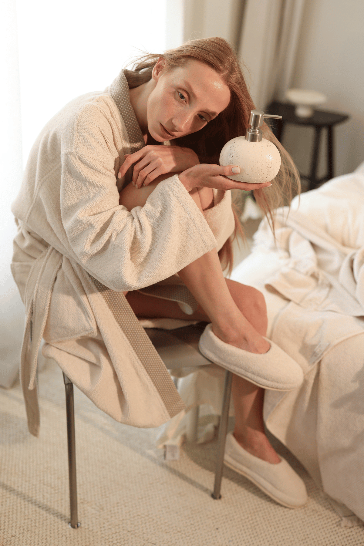 Travertine %100 Pamuk Unisex Havlu Terlik Açık Bej