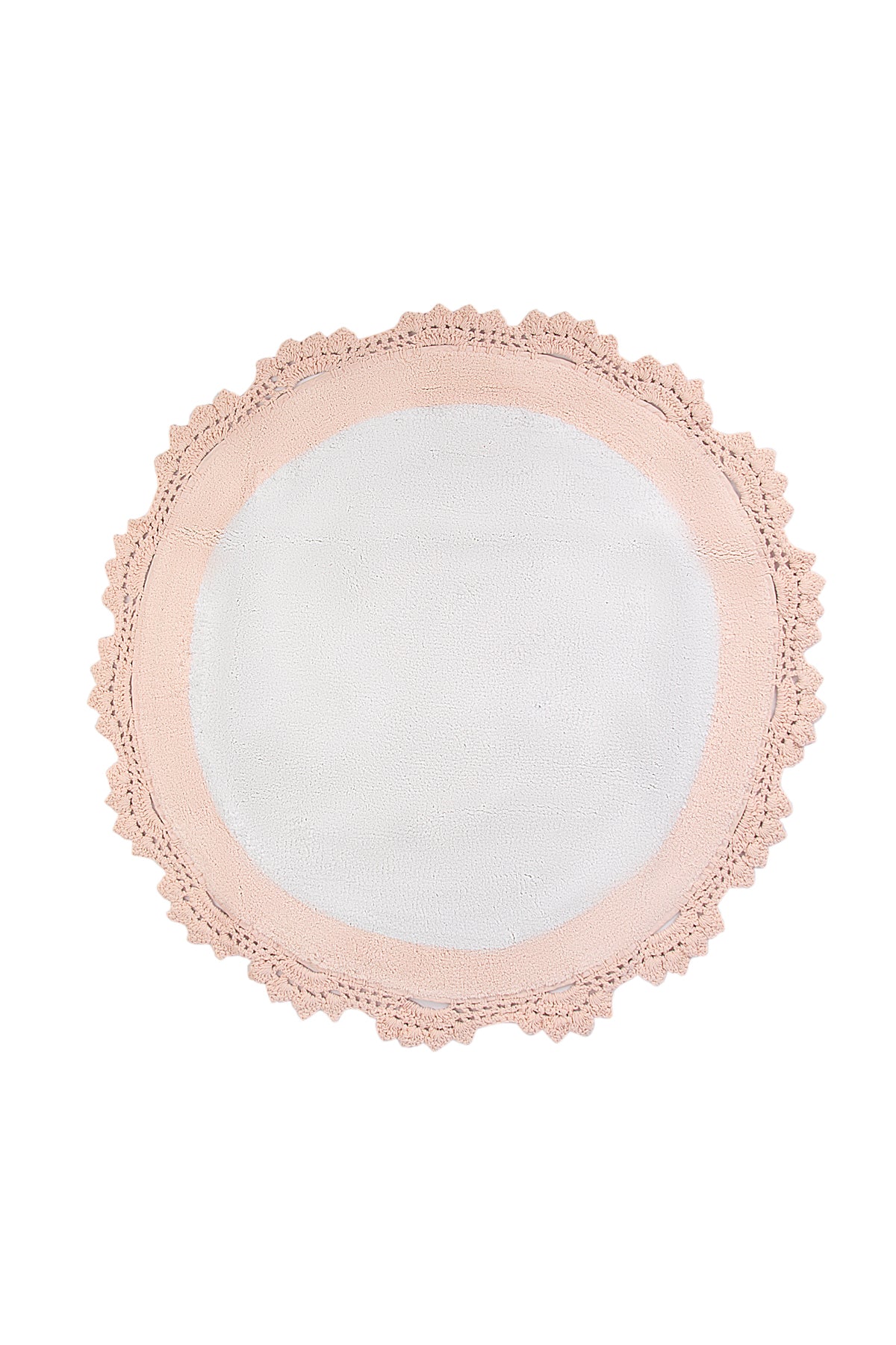 Doreen Yuvarlak Banyo Paspası %100 Pamuk 90x90 Pembe