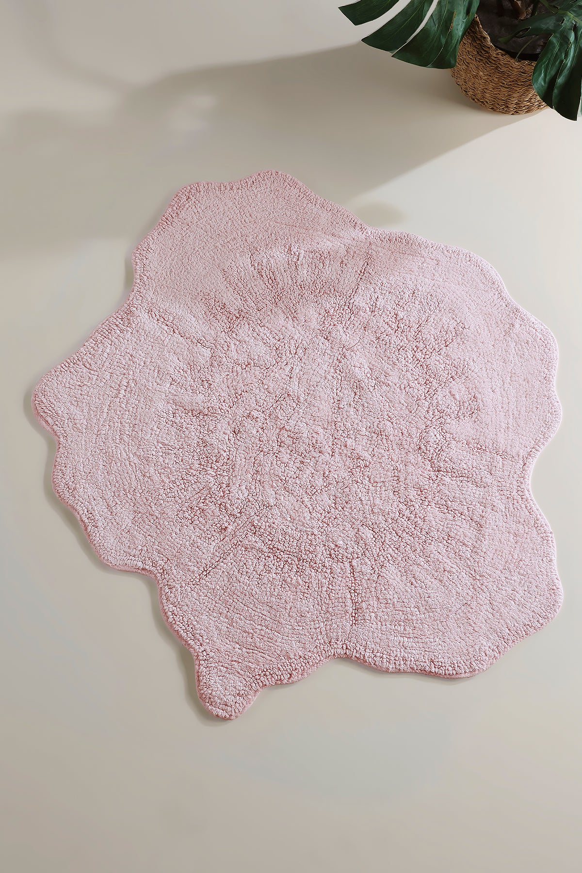 Rosalinda Tekli Banyo Paspası %100 Pamuk 90x90 Pembe