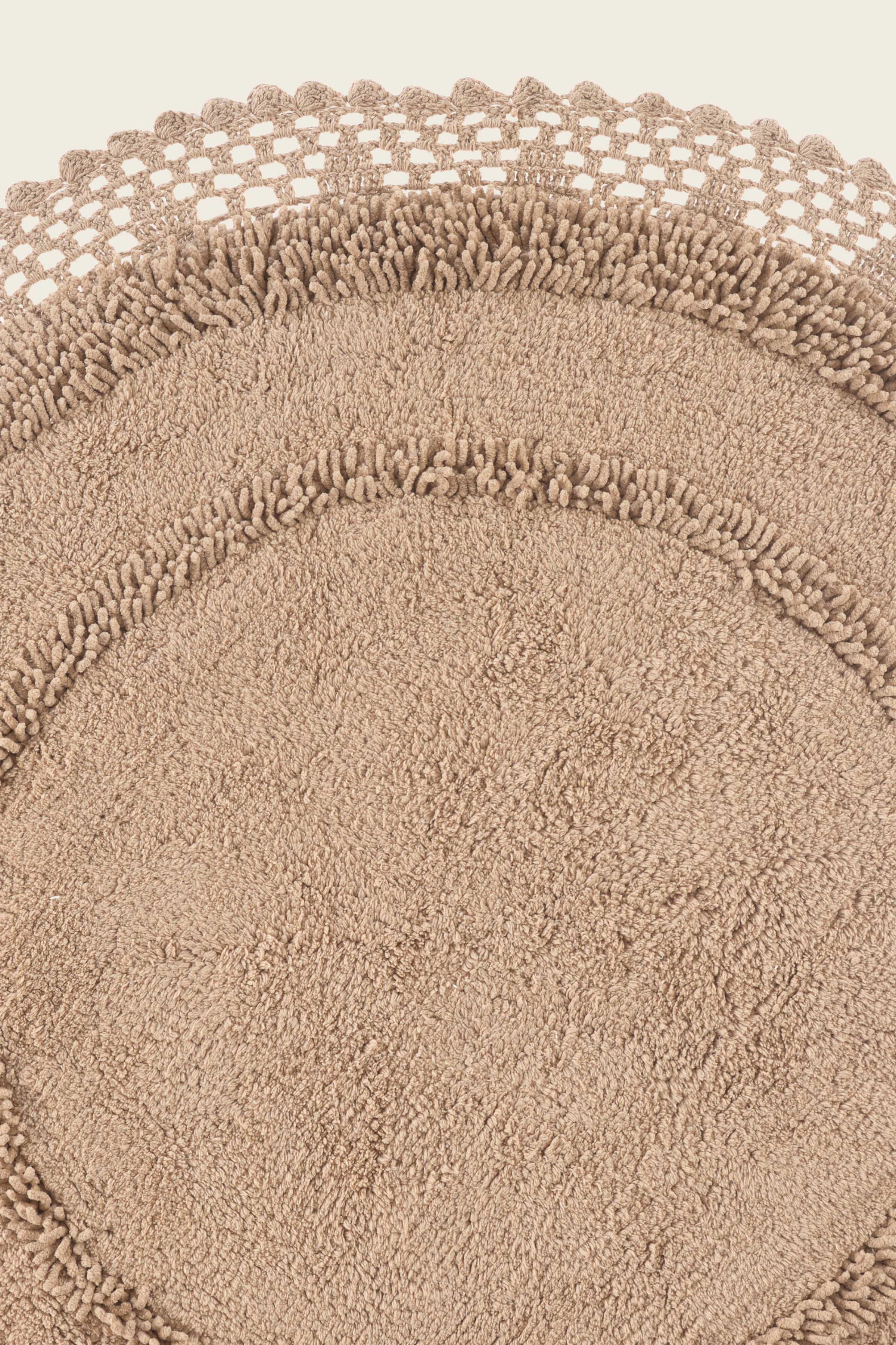 Moon Yuvarlak Banyo Paspası %100 Pamuk 120x120 Mocha
