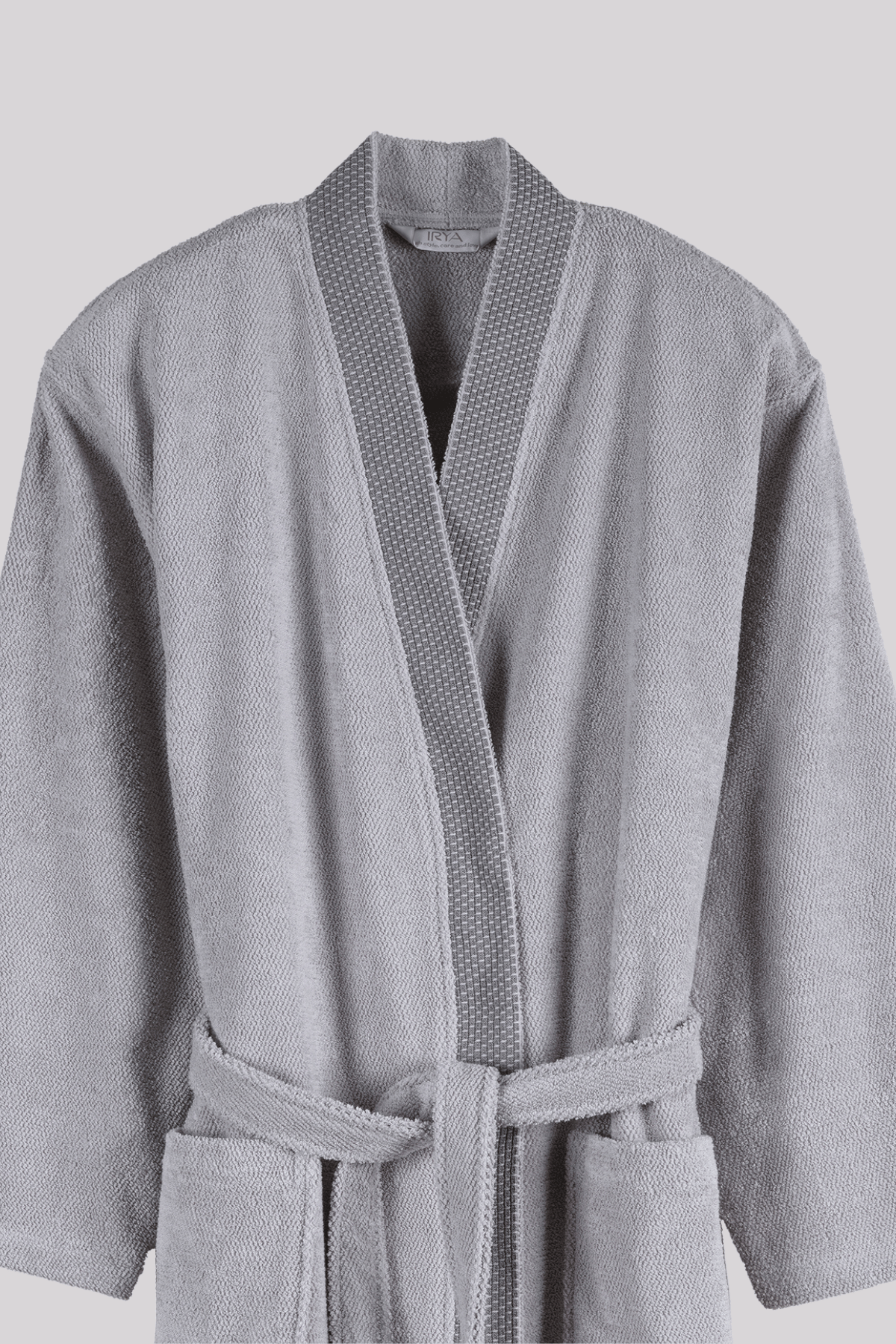 Travertine %100 Pamuk Kadın Bornoz Gri