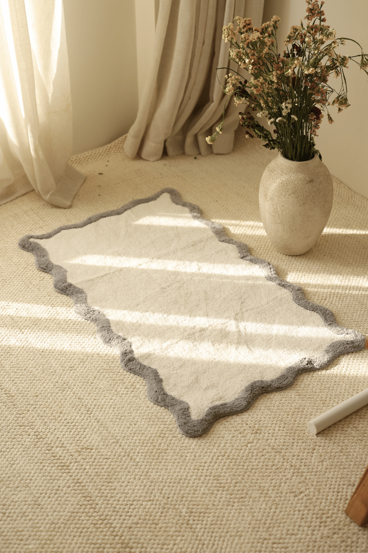 Scallop Tekli Banyo Paspası Bambu 60x100 Gri