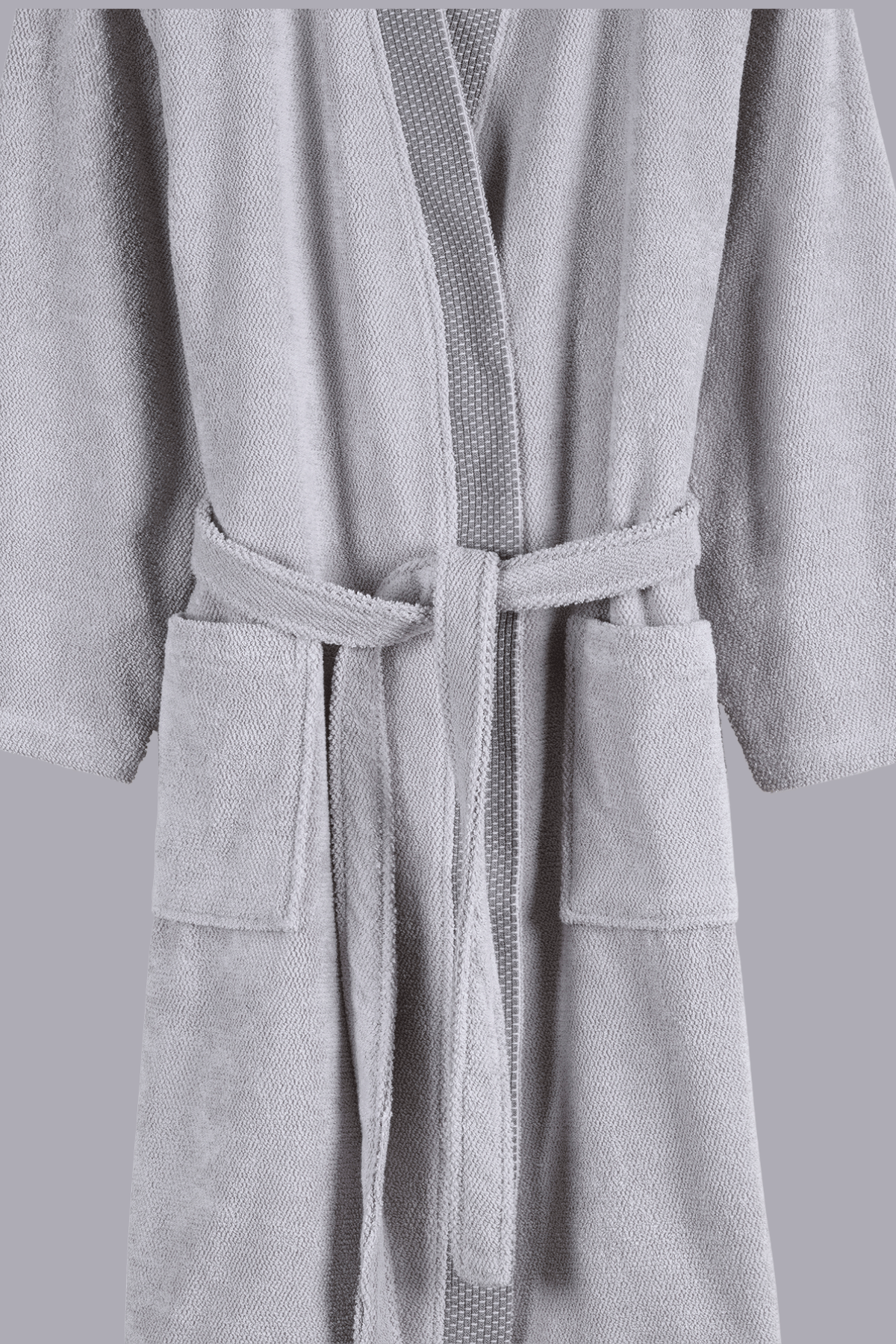 Travertine %100 Pamuk Kadın Bornoz Gri