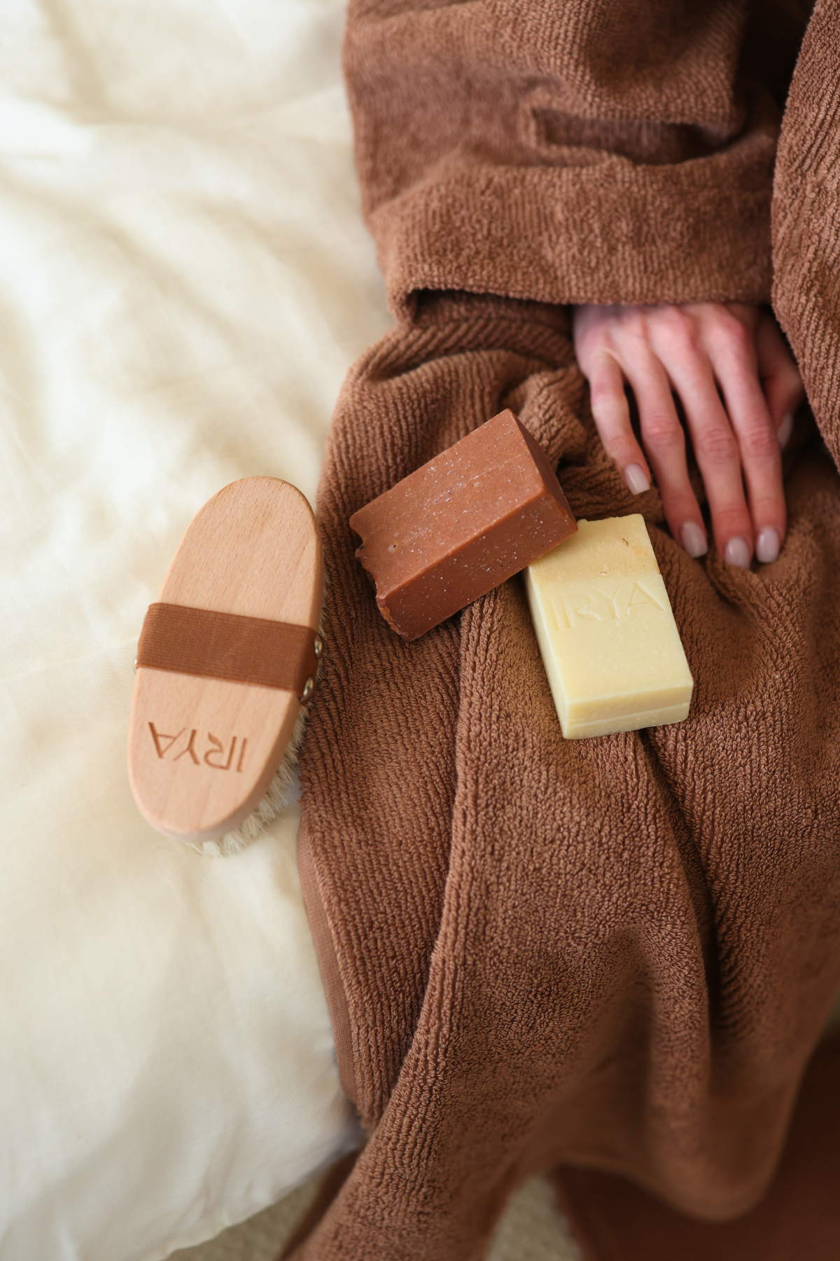 Solena %100 Pamuk Kadın Bornoz Mocha