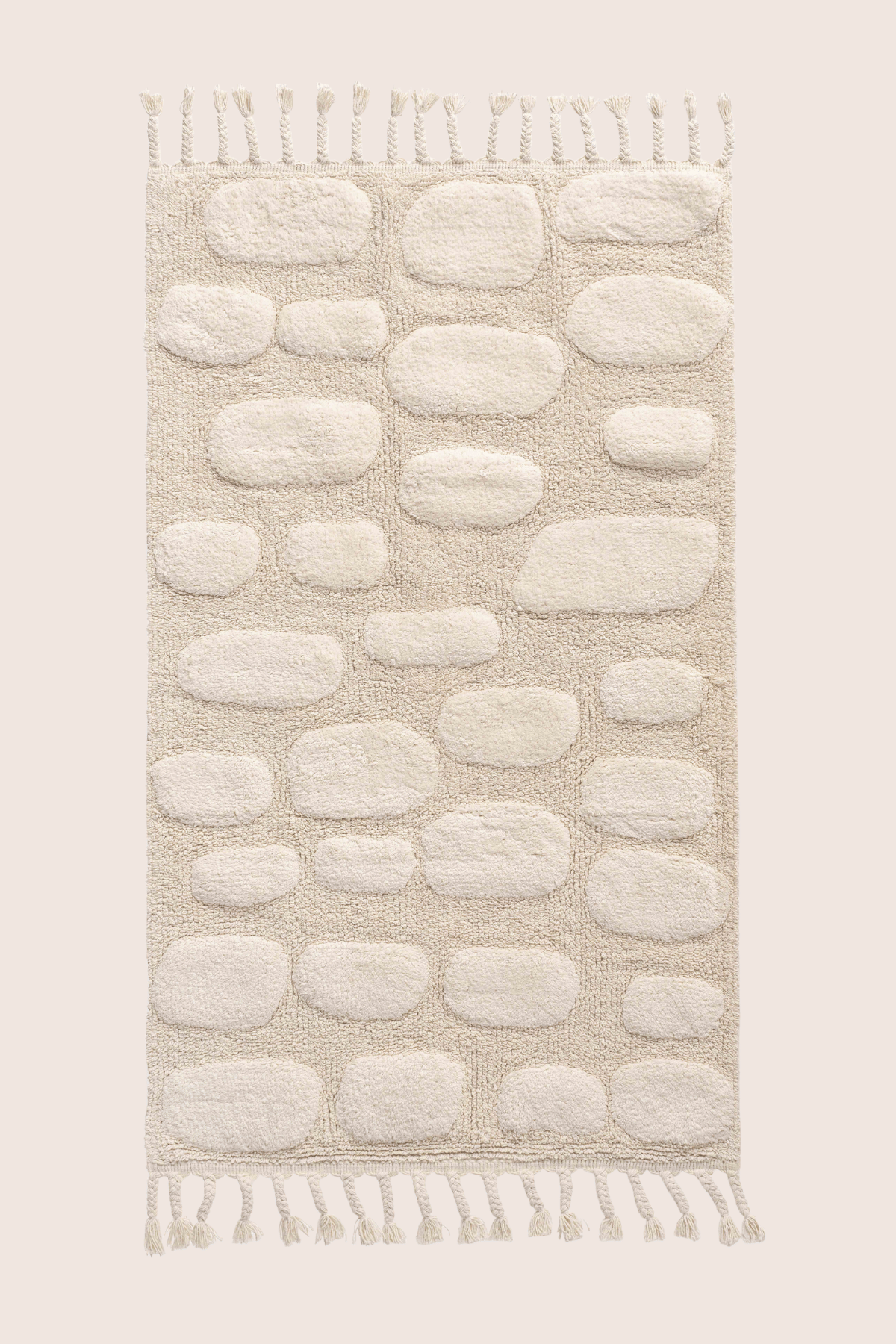 Wall Single Bathroom Mat 100% Cotton 70x150 cm Ecru