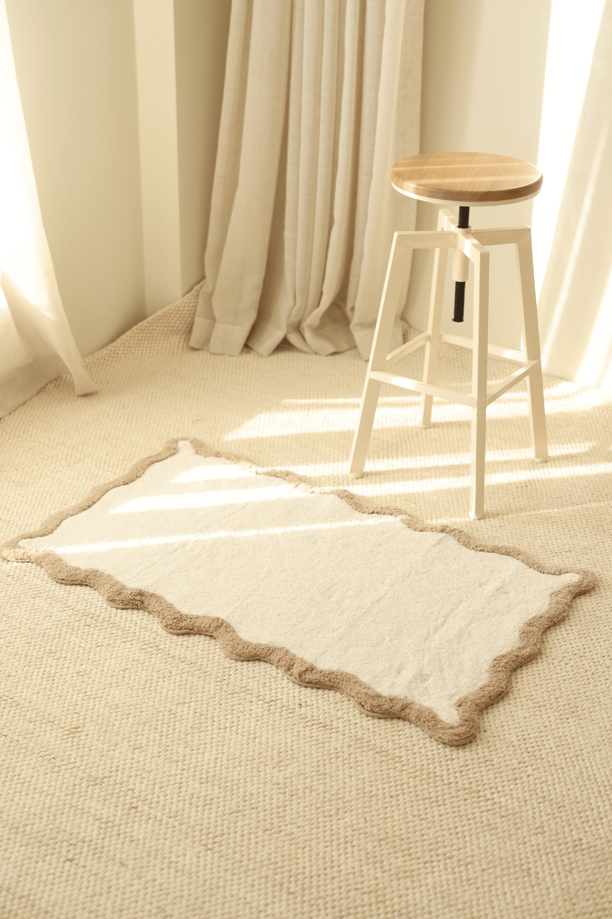 Scallop Tekli Banyo Paspası Bambu 60x100 Bej