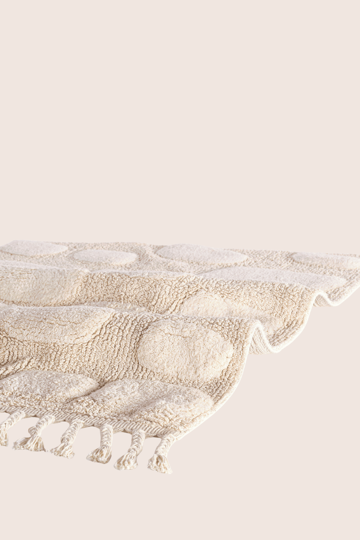 Wall Single Bathroom Mat %100 Cotton 60x100 cm Ecru