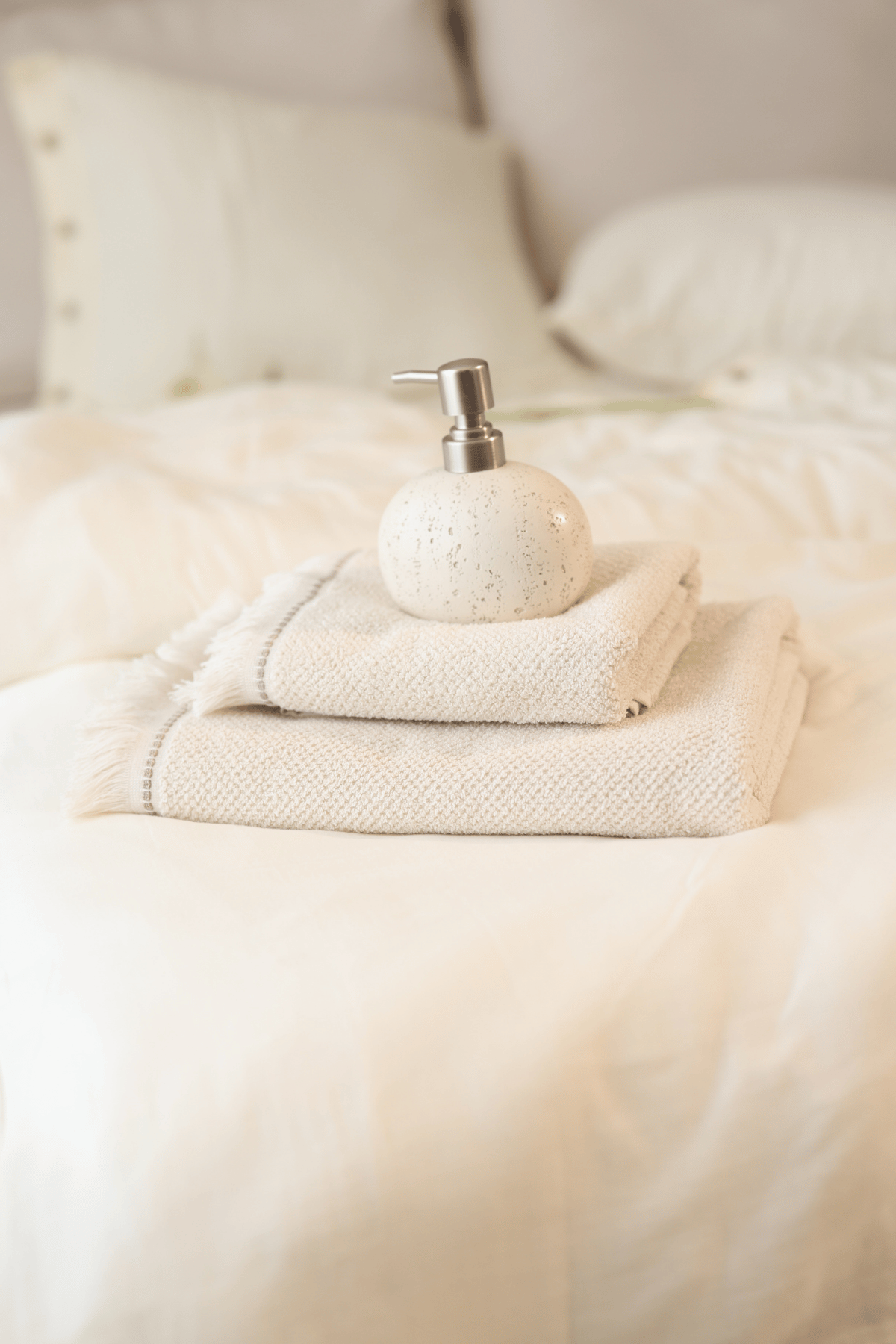 Travertine %100 Pamuk Banyo Havlusu 70x140 Açık Bej