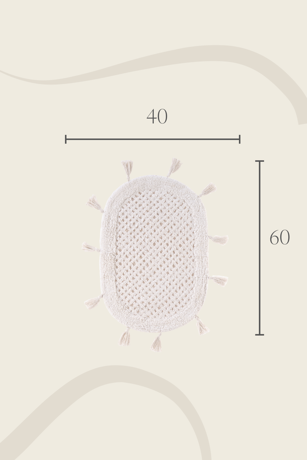 Lampetie | Elora Tekli Banyo Paspası 40x60 Ekru