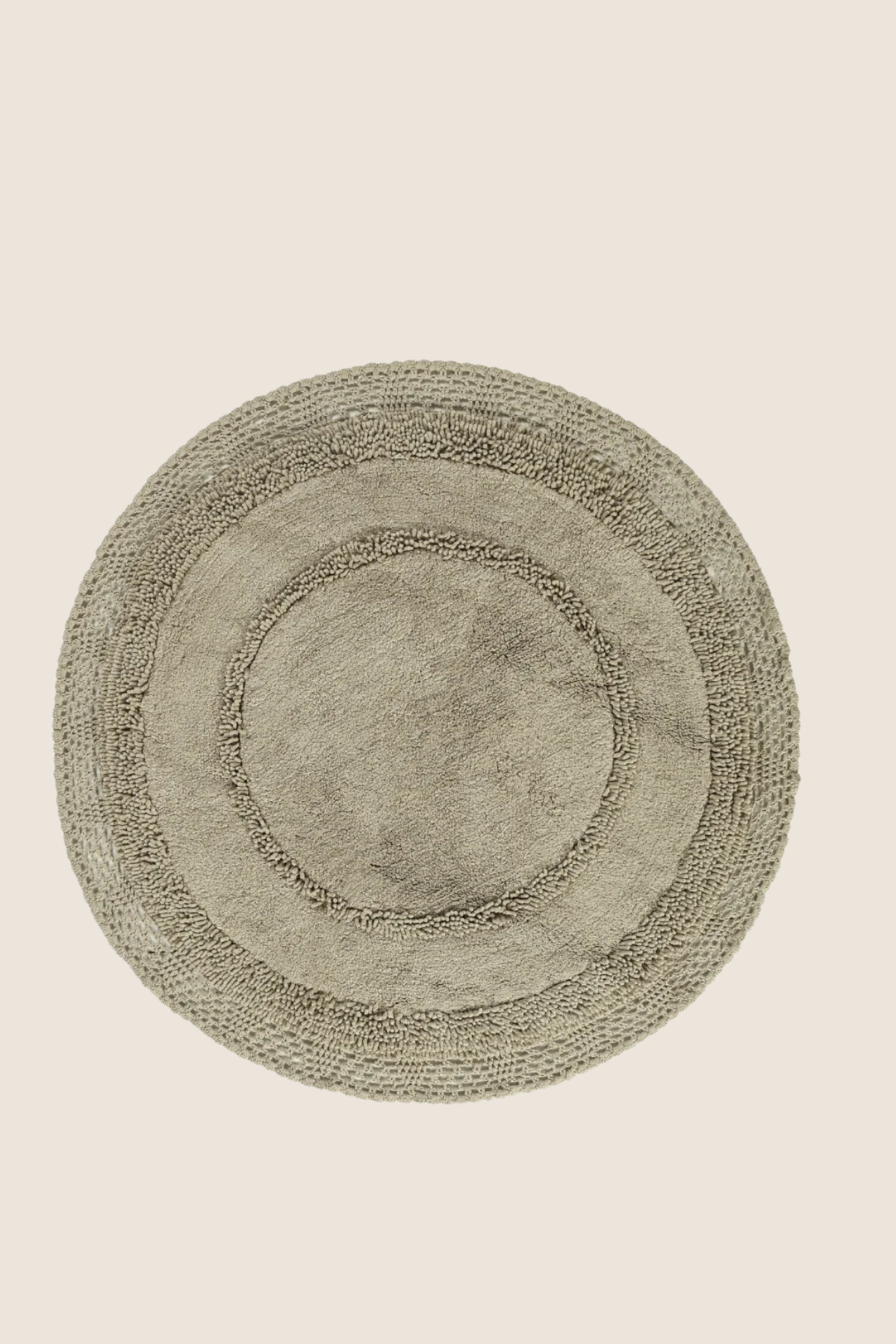 Moon Yuvarlak %100 Pamuk Banyo Paspası 120x120 Cm Peppermint Yeşil