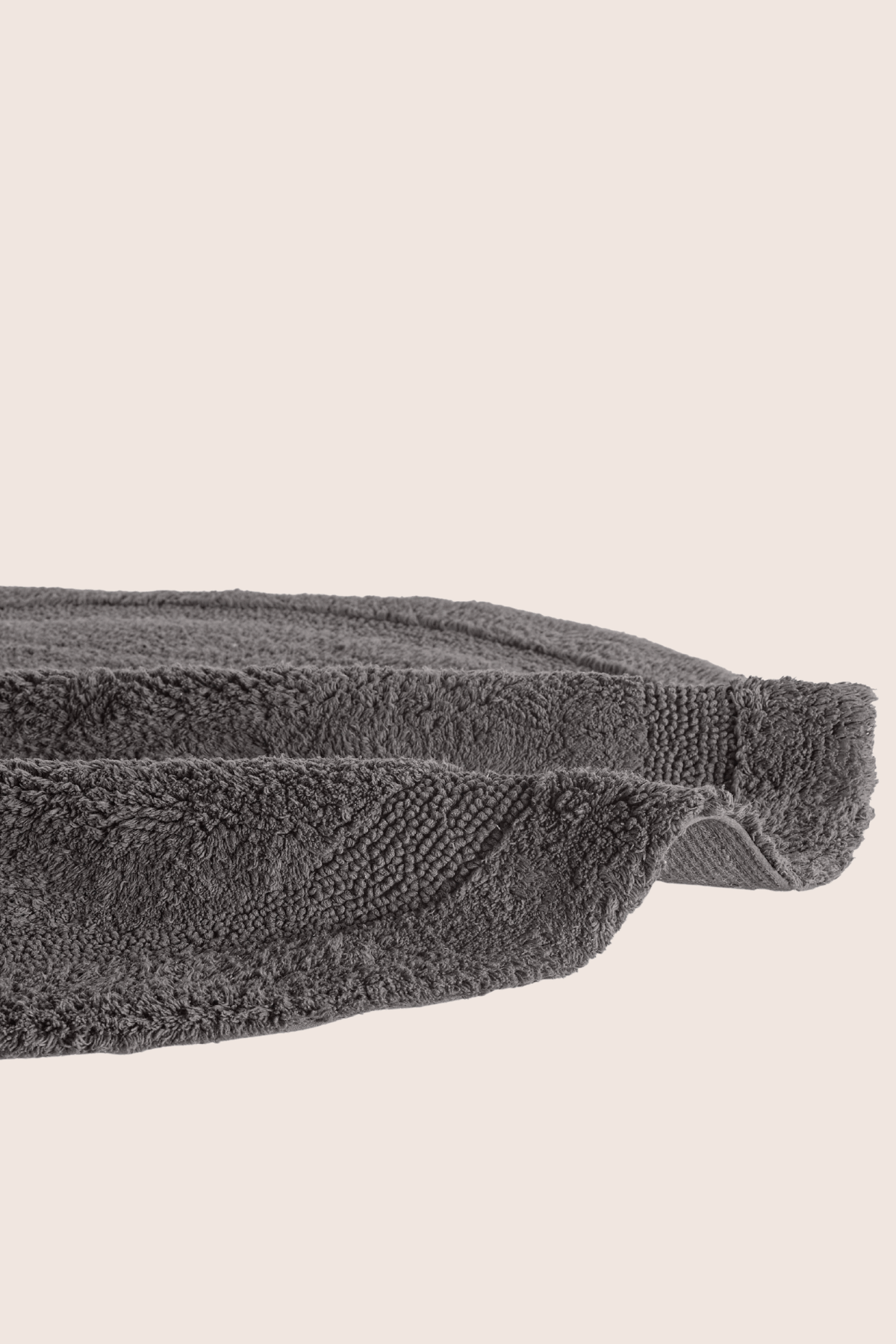 Puffed Round Bath Mat 100% Cotton 100x100 Anthracite