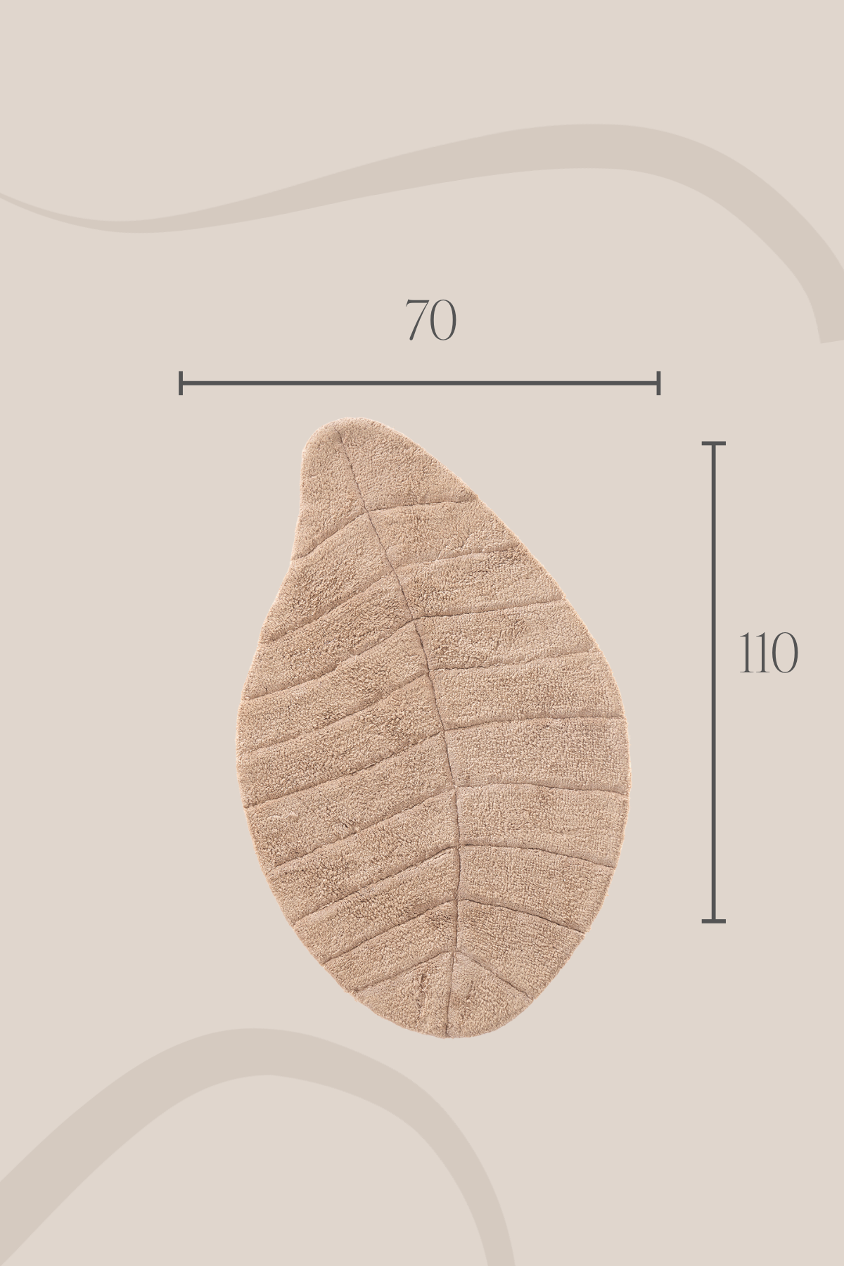 Tropic Tekli Banyo Paspası %100 Pamuk 70x110 Bej