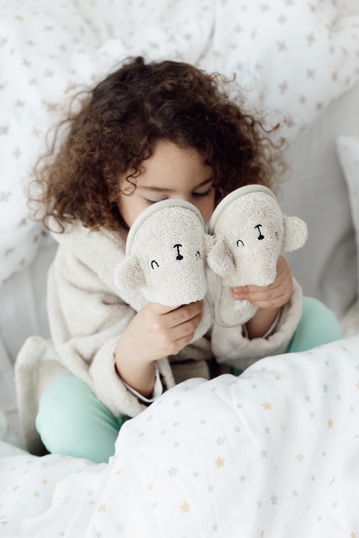 Tiny Bear Organic Cotton Kids Slippers