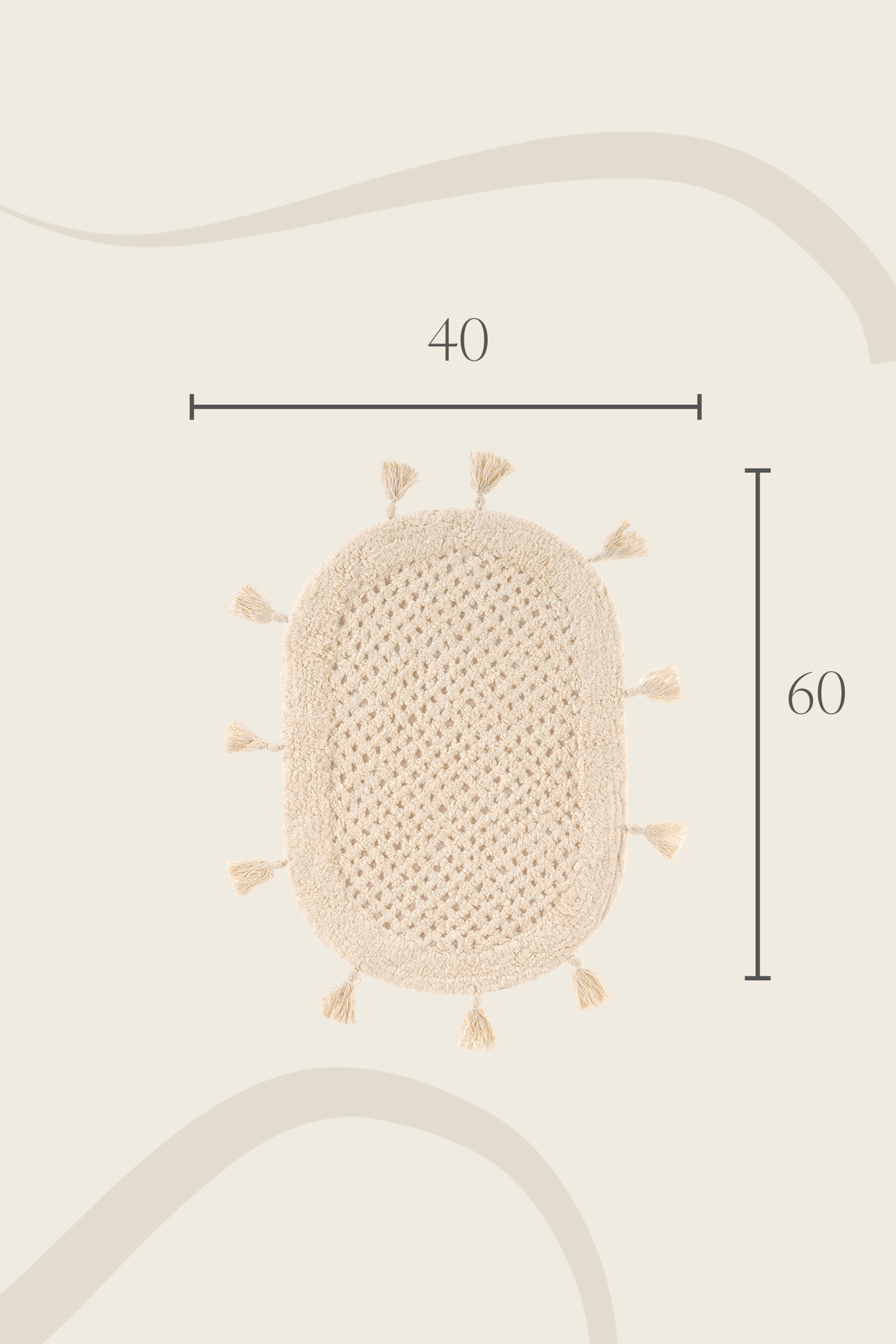 Lampetie | Elora Tekli Banyo Paspası 40x60 Bej
