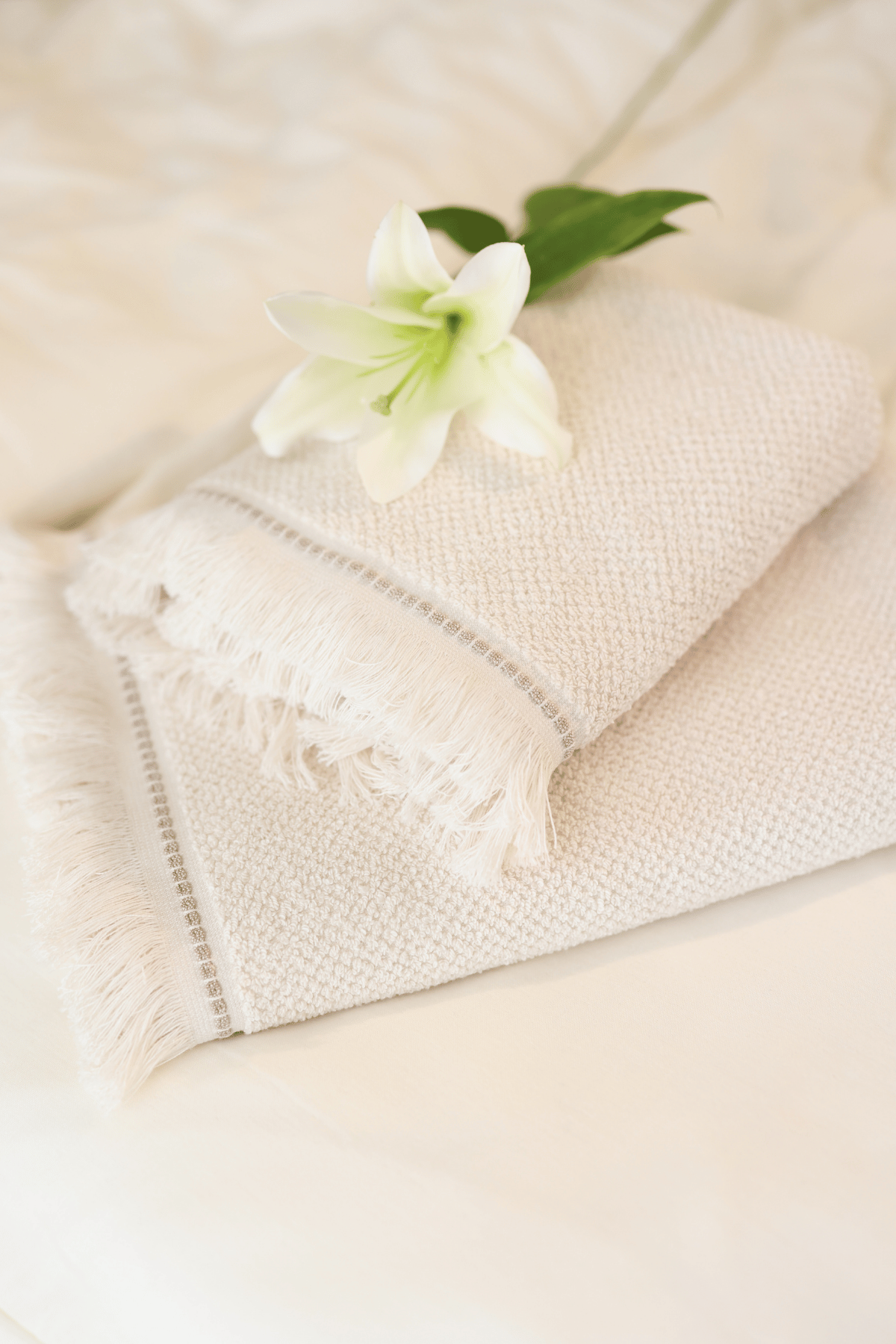 Travertine %100 Pamuk Banyo Havlusu 70x140 Açık Bej