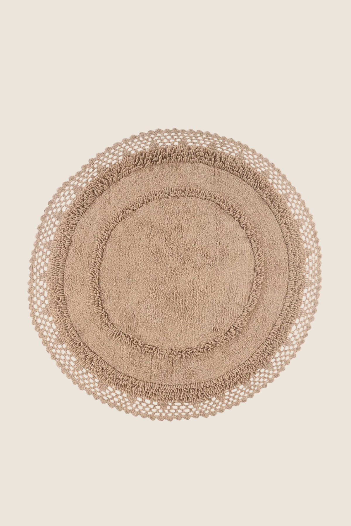 Moon Yuvarlak %100 Pamuk Banyo Paspası 90x90 Cm Mocha