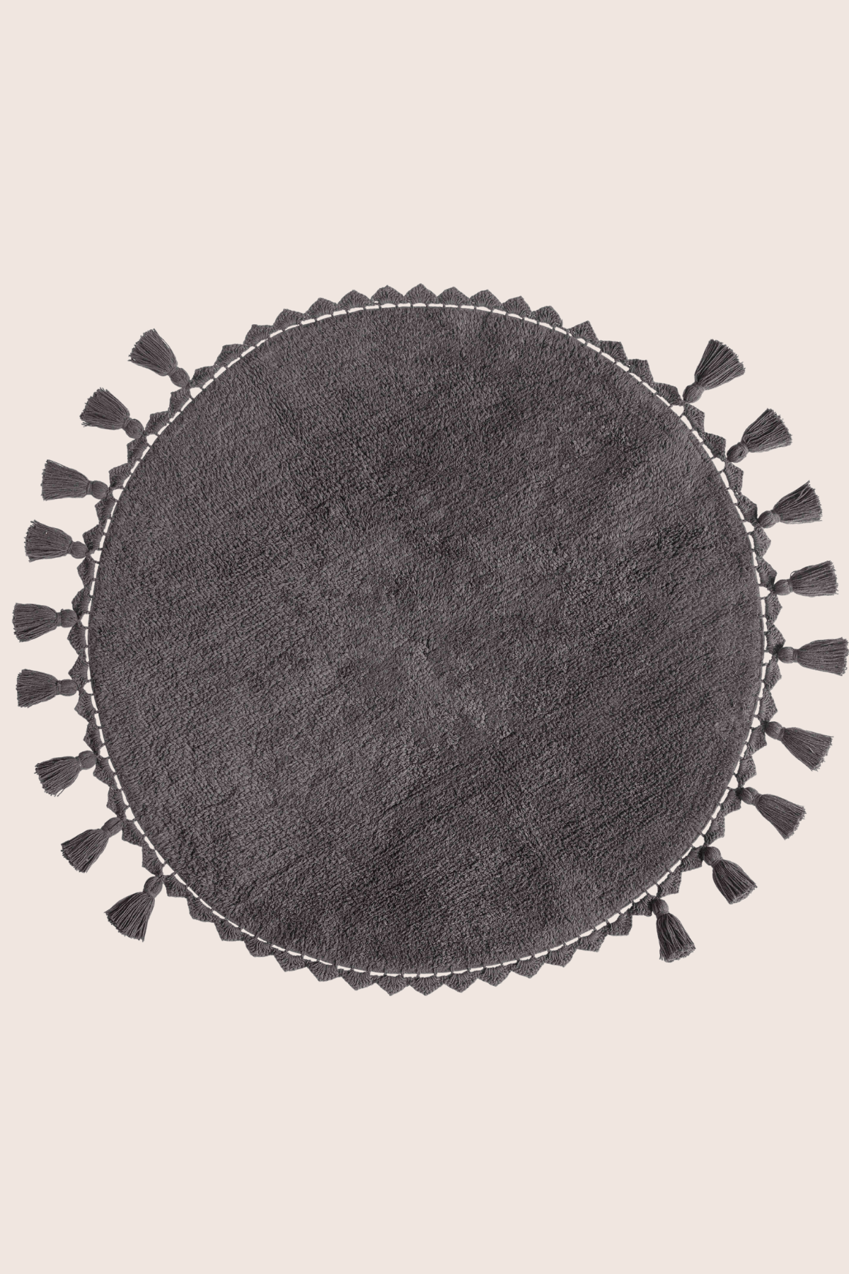Lowell Round Bath Mat 100% Cotton 100x100 Anthracite