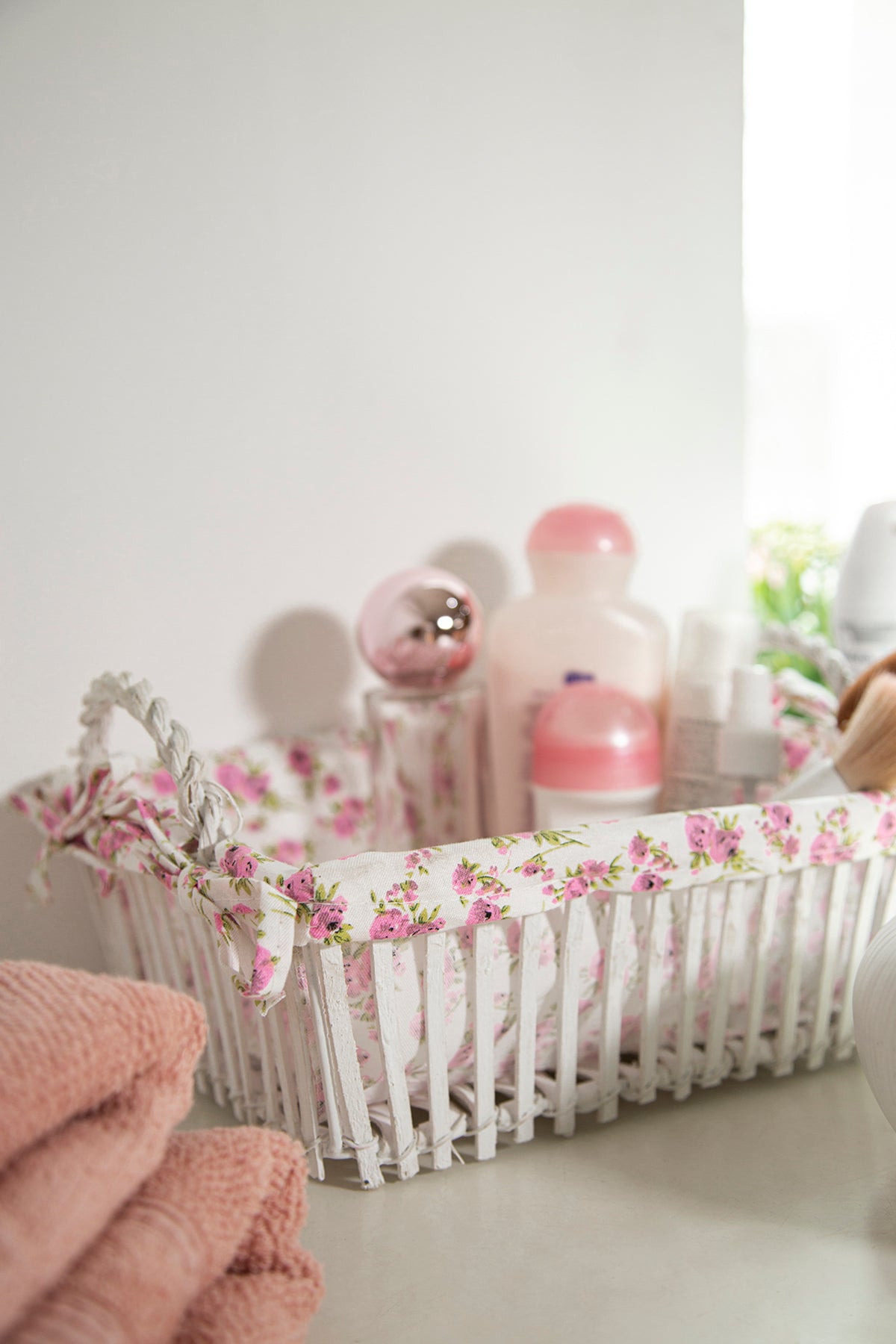 2-Piece Wicker Basket White 20x29x13 Cm