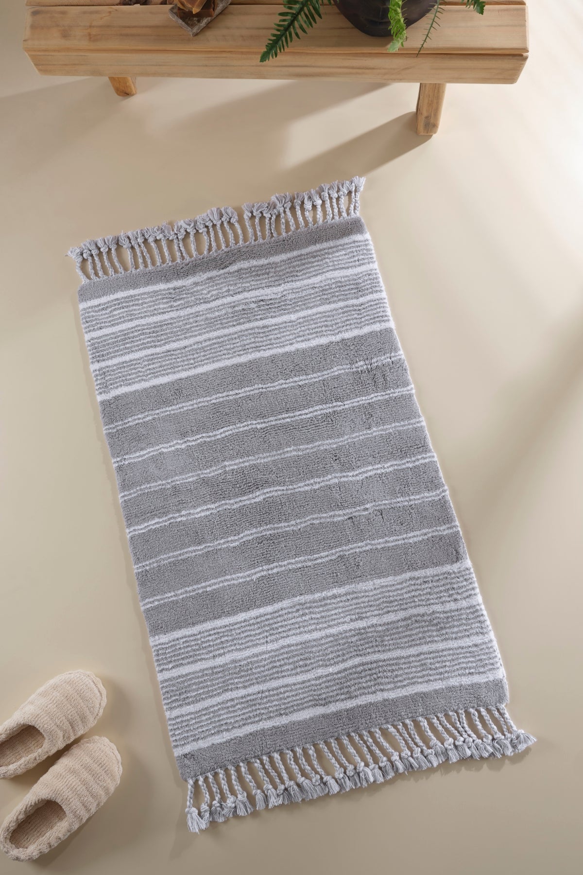 Martil Single Bath Mat 100% Cotton 70x110 Gray