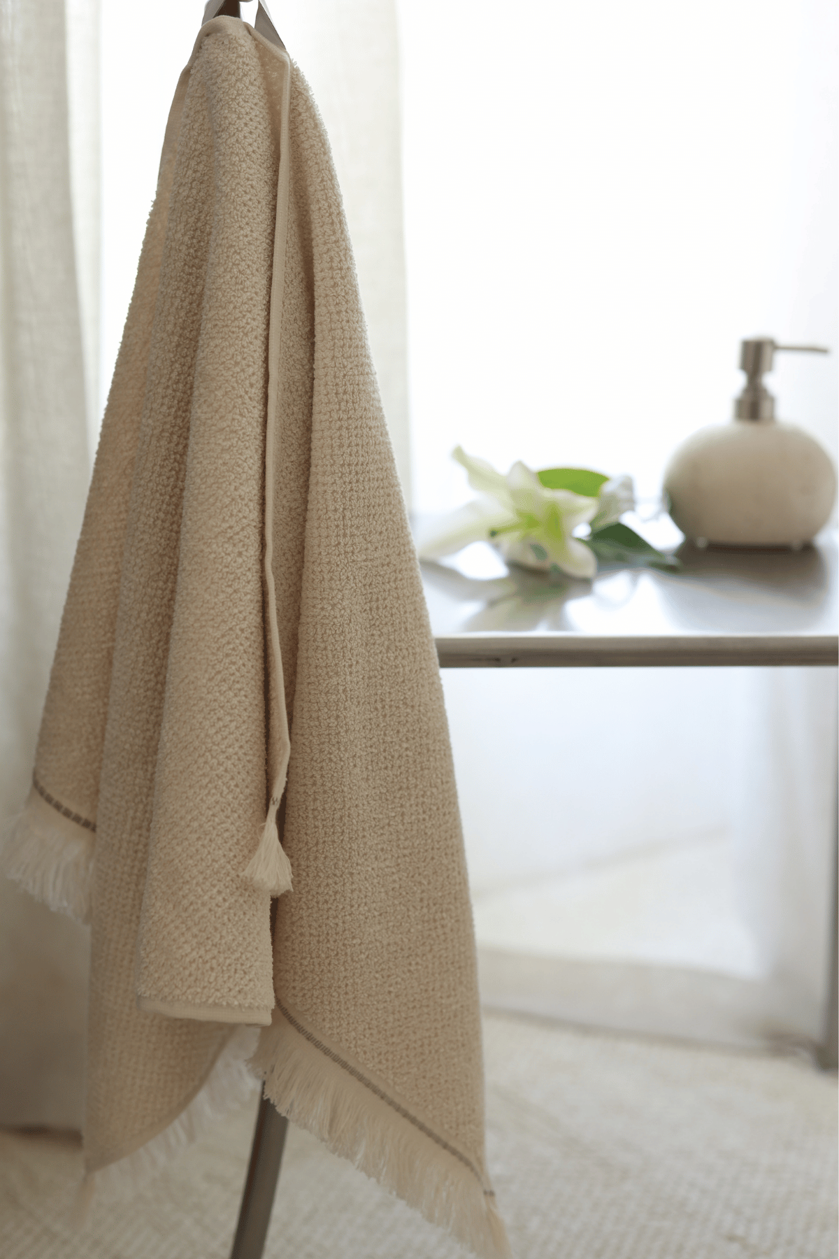 Travertine 5 Parça Banyo Seti Açık Bej