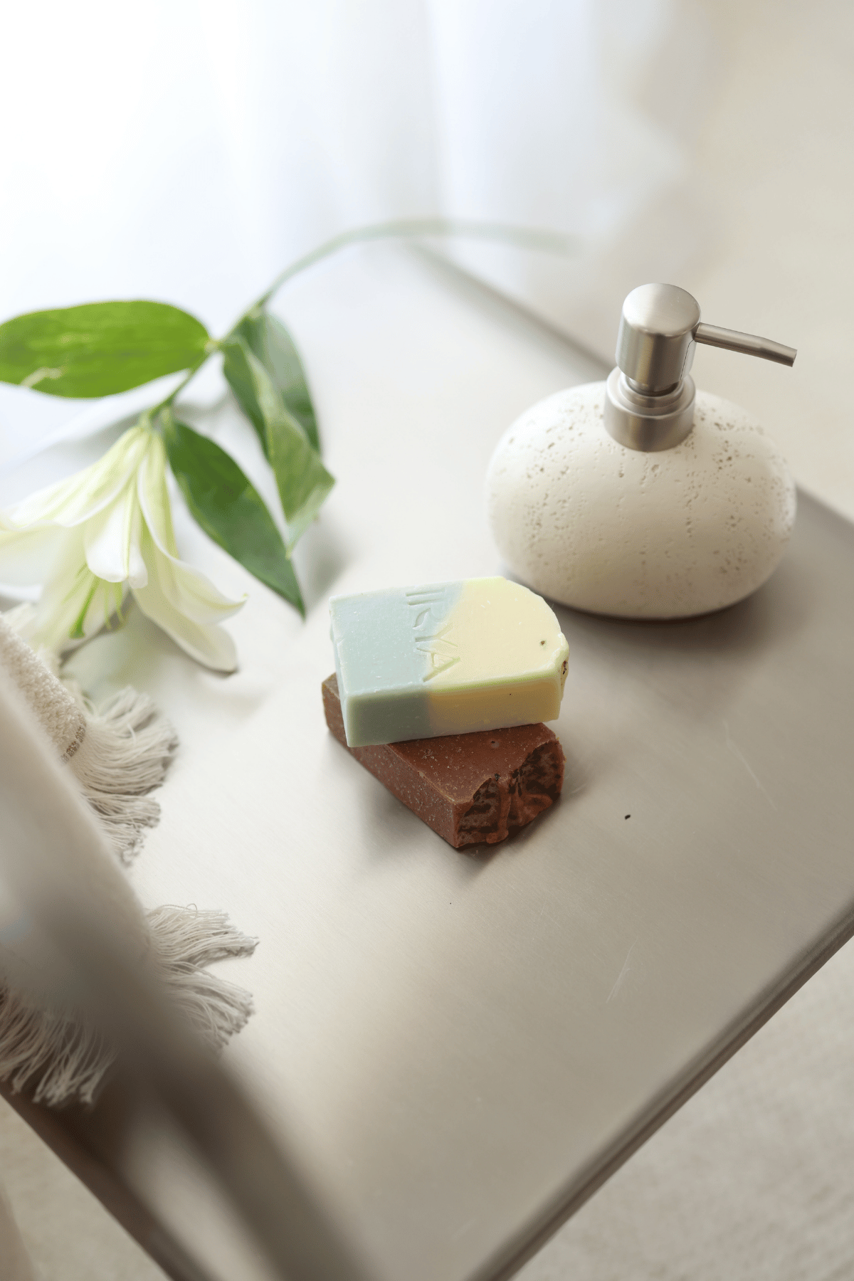 Travertine 5 Parça Banyo Seti Açık Bej