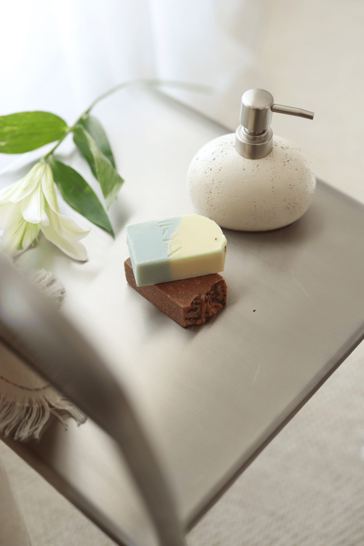 Travertine 5 Parça Banyo Seti Açık Bej