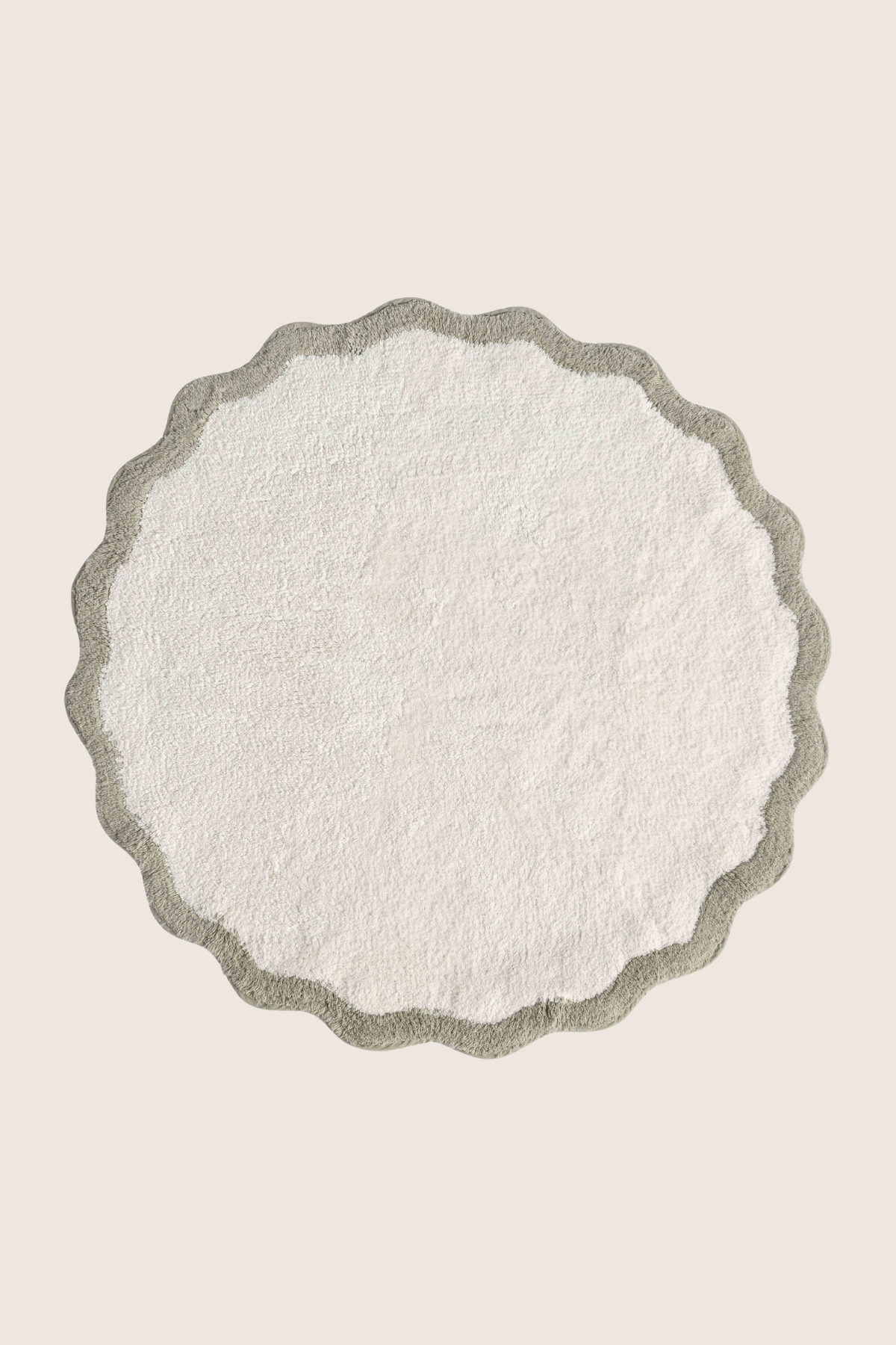 Scallop Yuvarlak Banyo Paspası Bambu 90x90 Yeşil