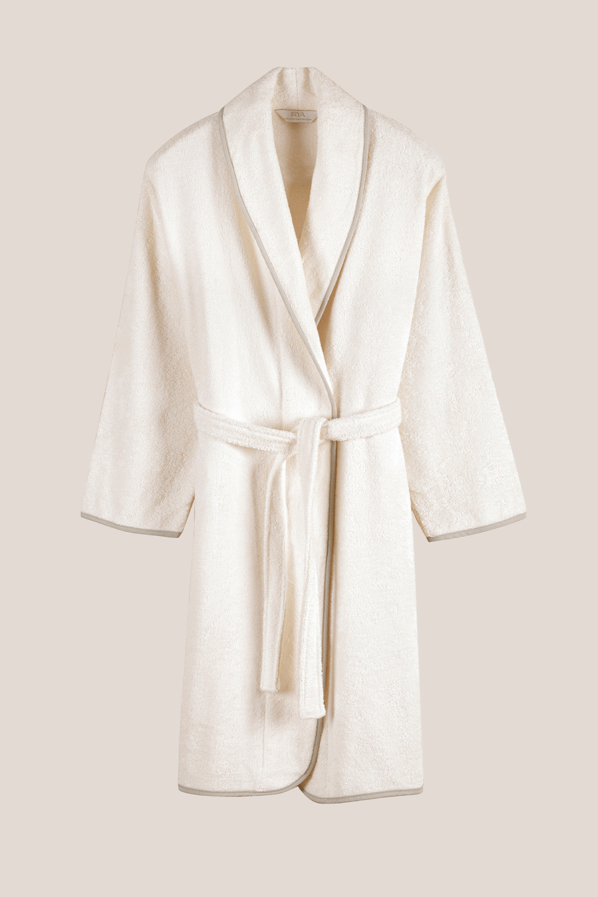 Allesi %100 Pamuk Kadın Bornoz Ekru