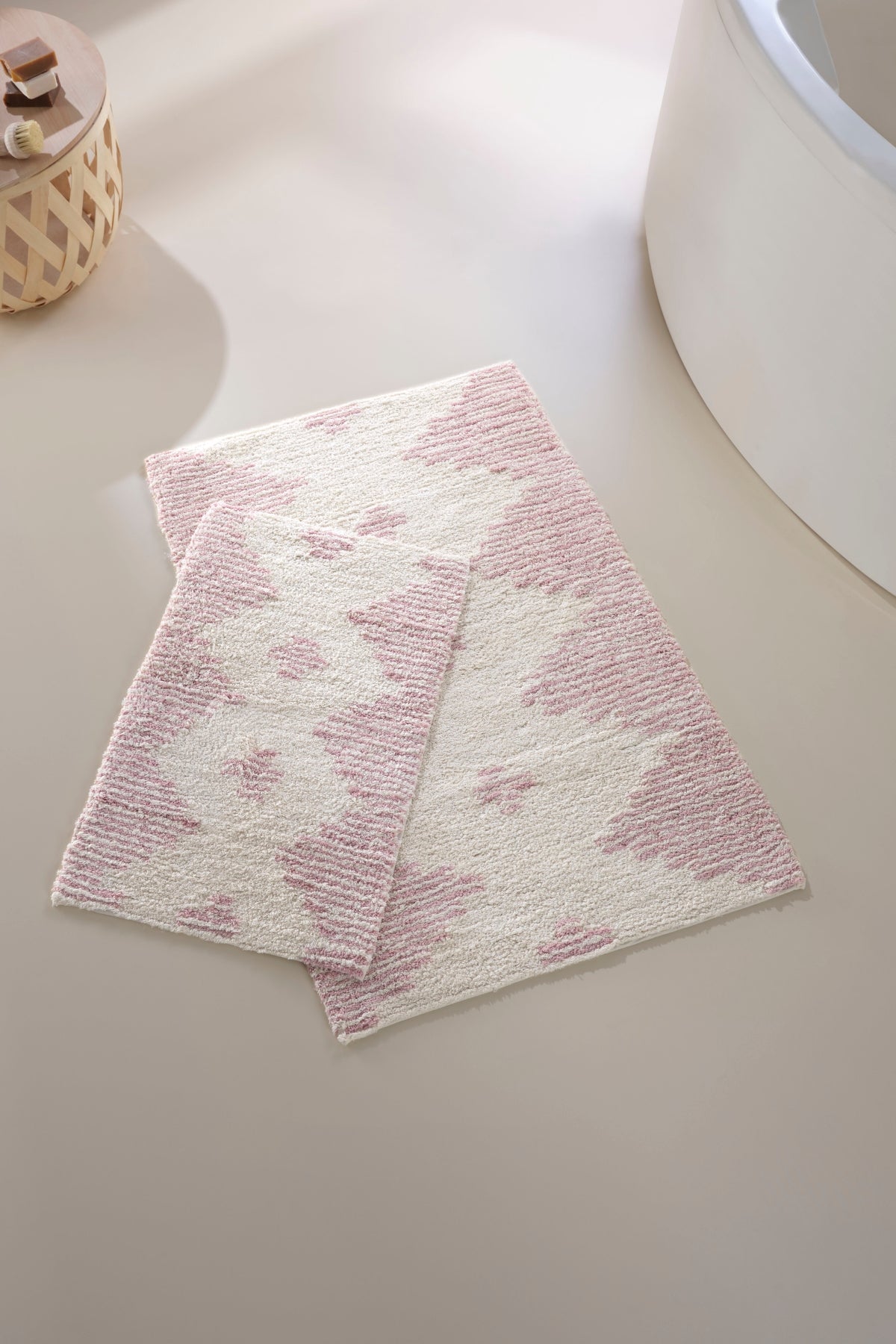 Mistic 2’li Takım Banyo Paspası %100 Pamuk 40x60 + 60x90 Pembe