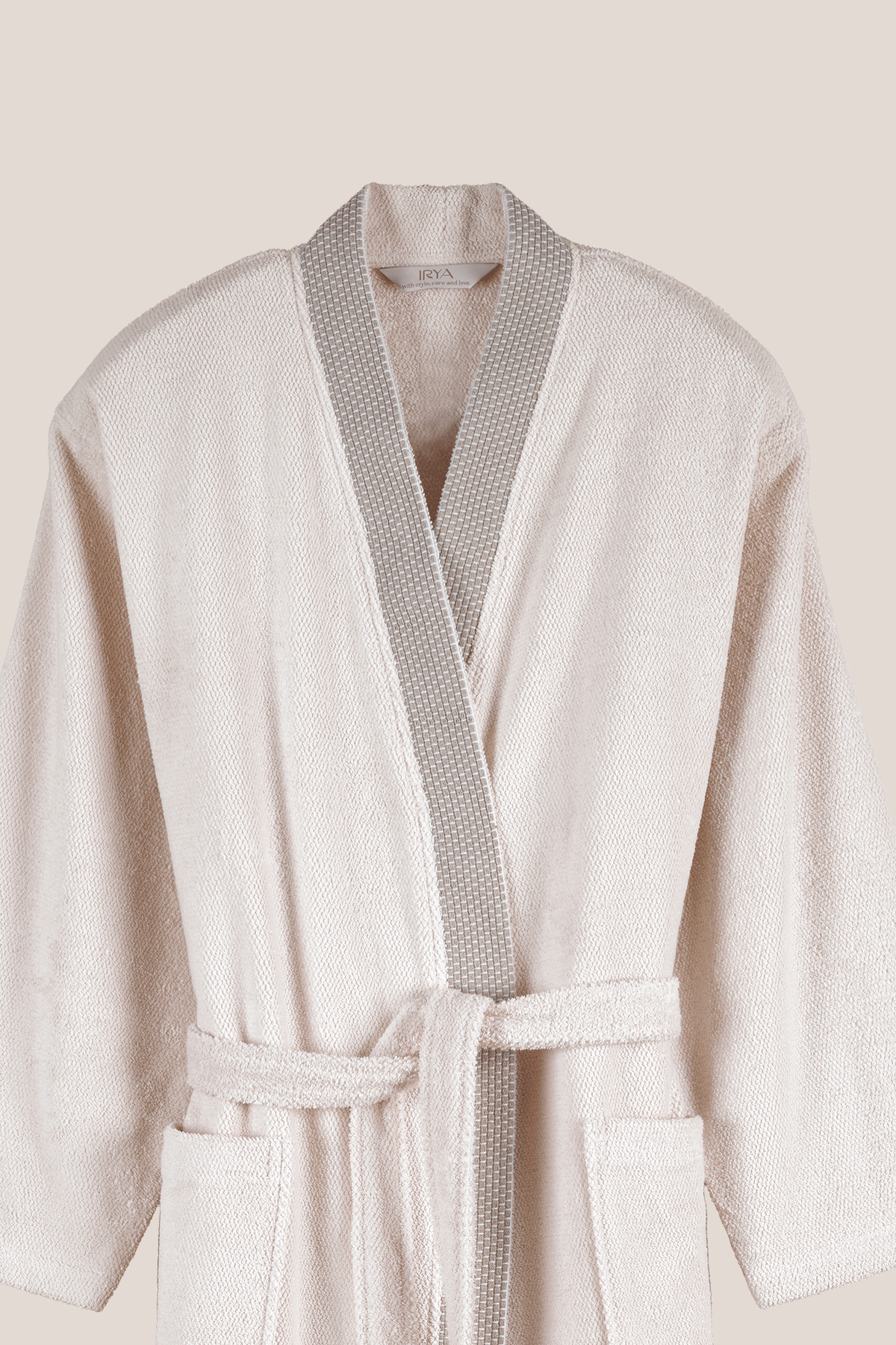 Travertine %100 Pamuk Kadın Bornoz Açık Bej