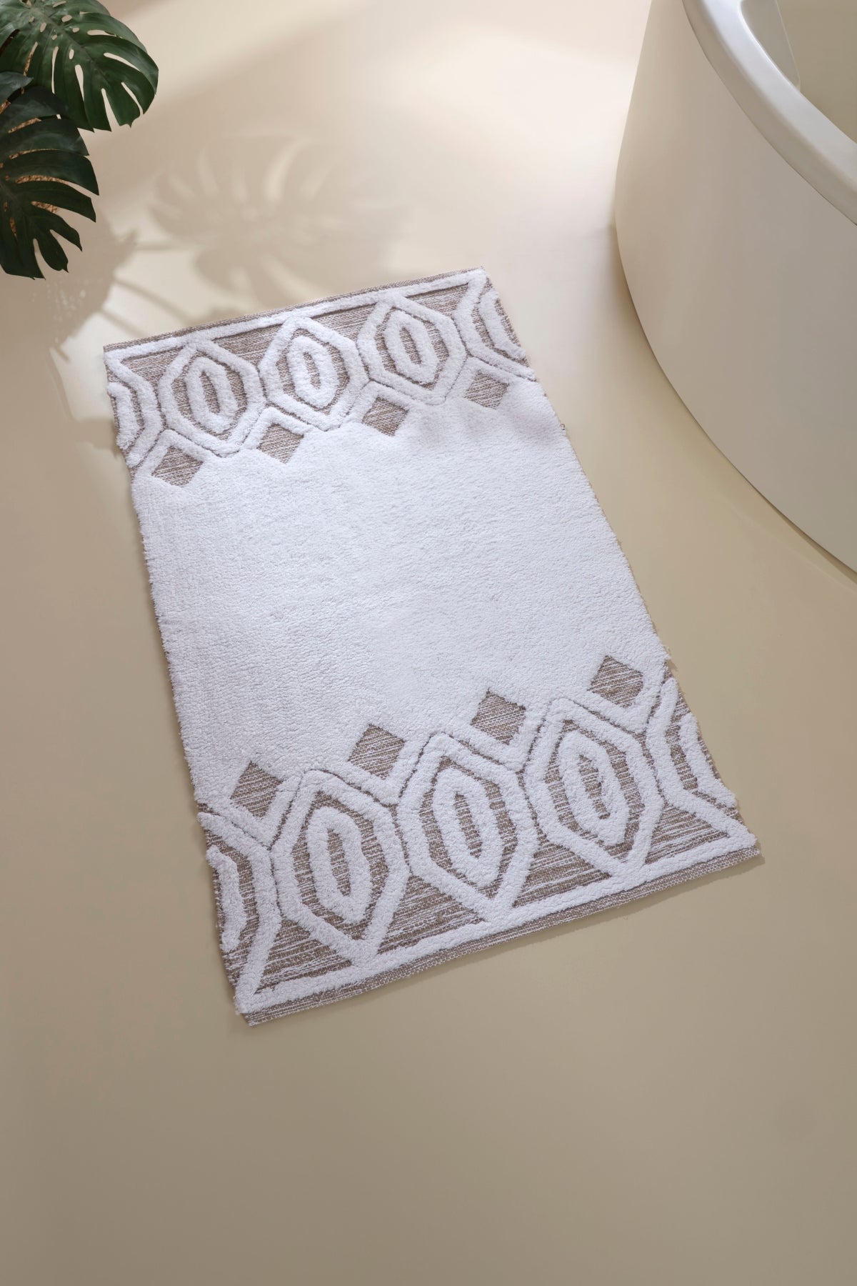 Sherry Tekli Banyo Paspası %100 Pamuk 70x110 Bej